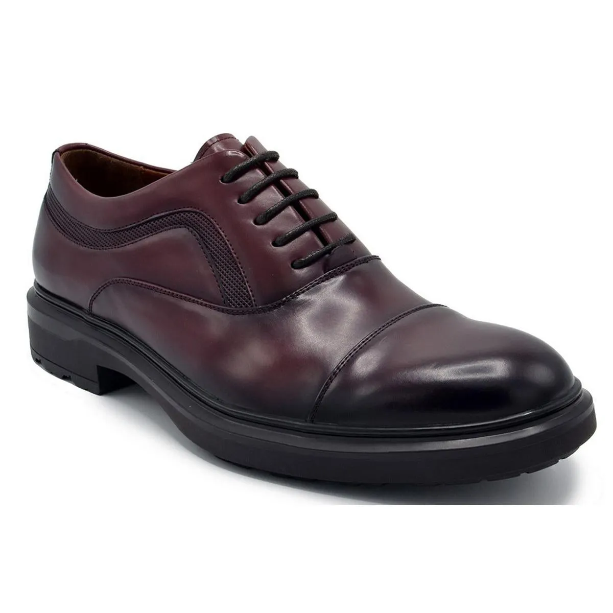 Mens Lace-Up Faux Leather Oxfords