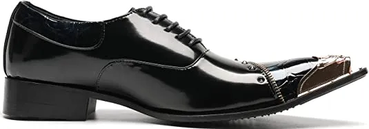 Men's Metal Tip Western Oxfords Rivets Zipper