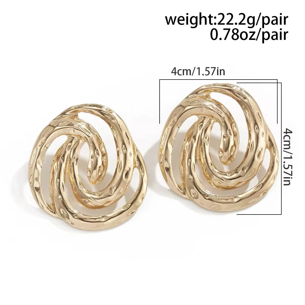 Metal Snake Shaped Spiral Stud Earrings