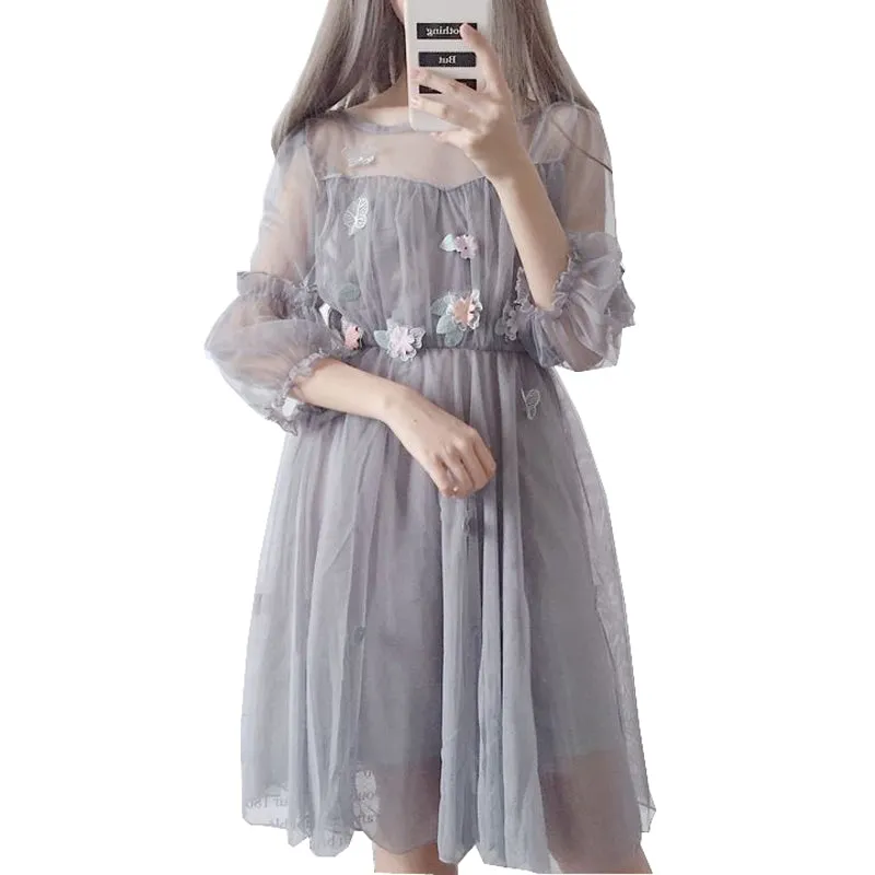 Mid-length waist-length mesh princess dress   YC21401