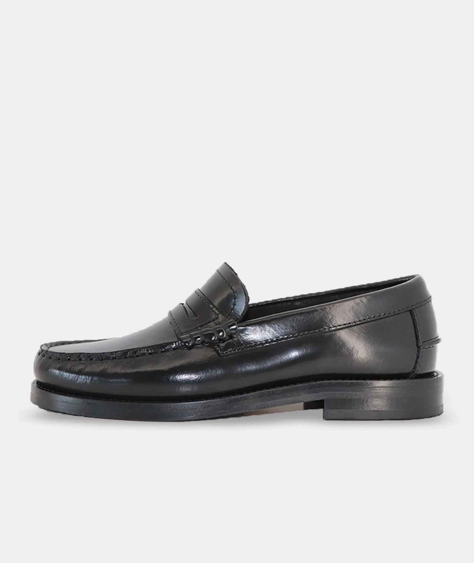 Miles Penny Loafer - Black Polido