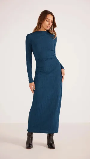 MINKPINK ARIA RUCHED MIDI DRESS TEAL