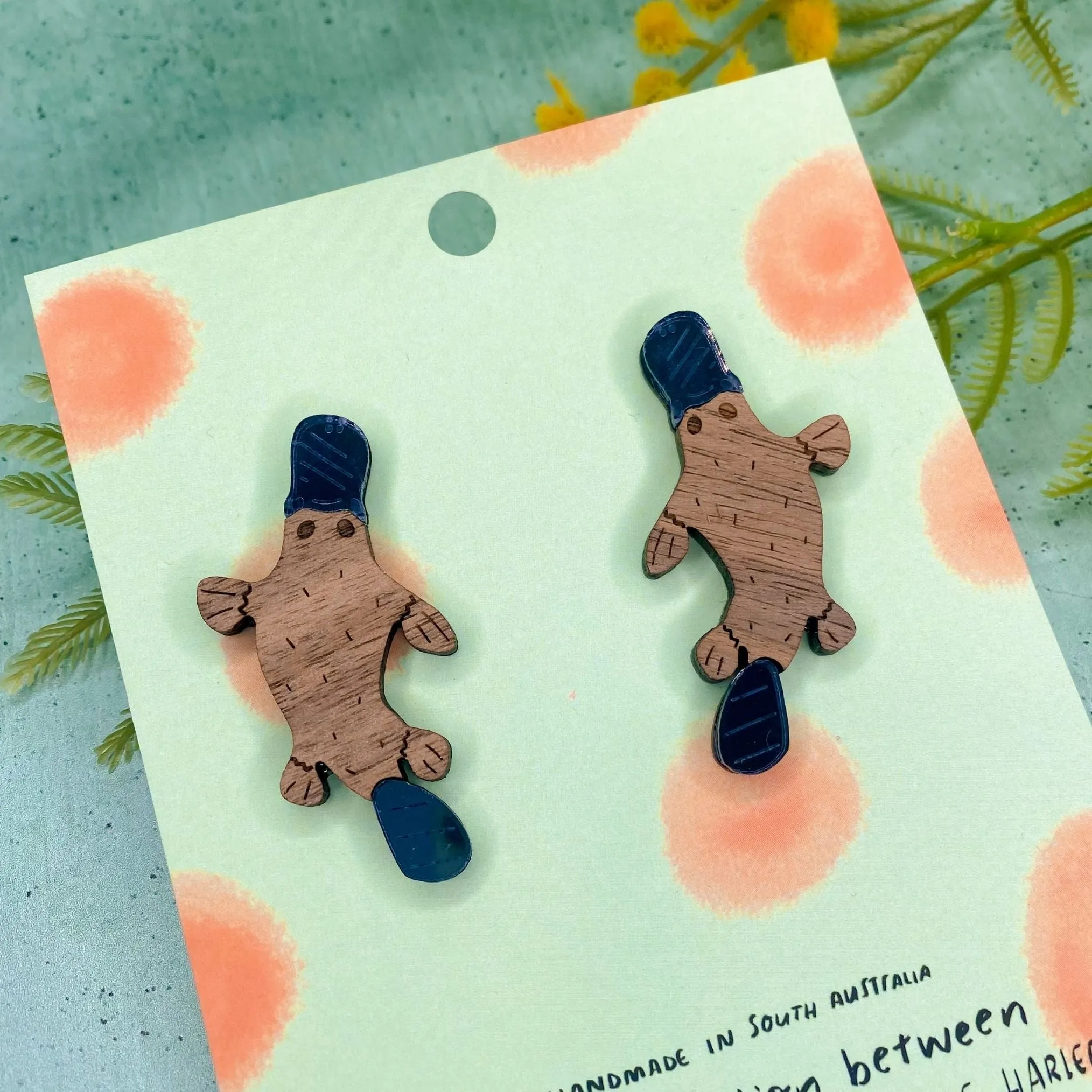 Mintcloud x Little Harlequin Studio Collaboration Earrings - Percy The Platypus Studs