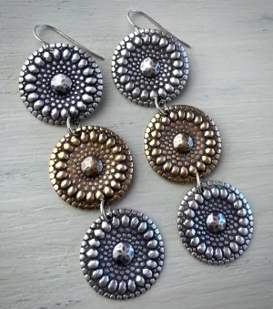 Mixed Metal Moroccan Medallion Earrings