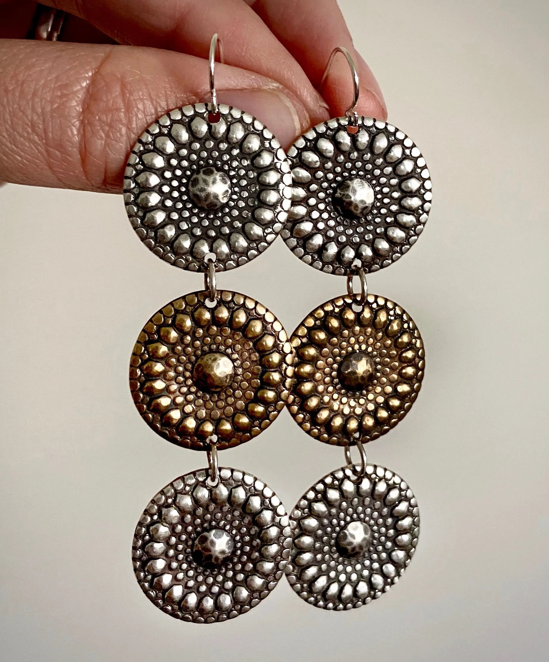 Mixed Metal Moroccan Medallion Earrings