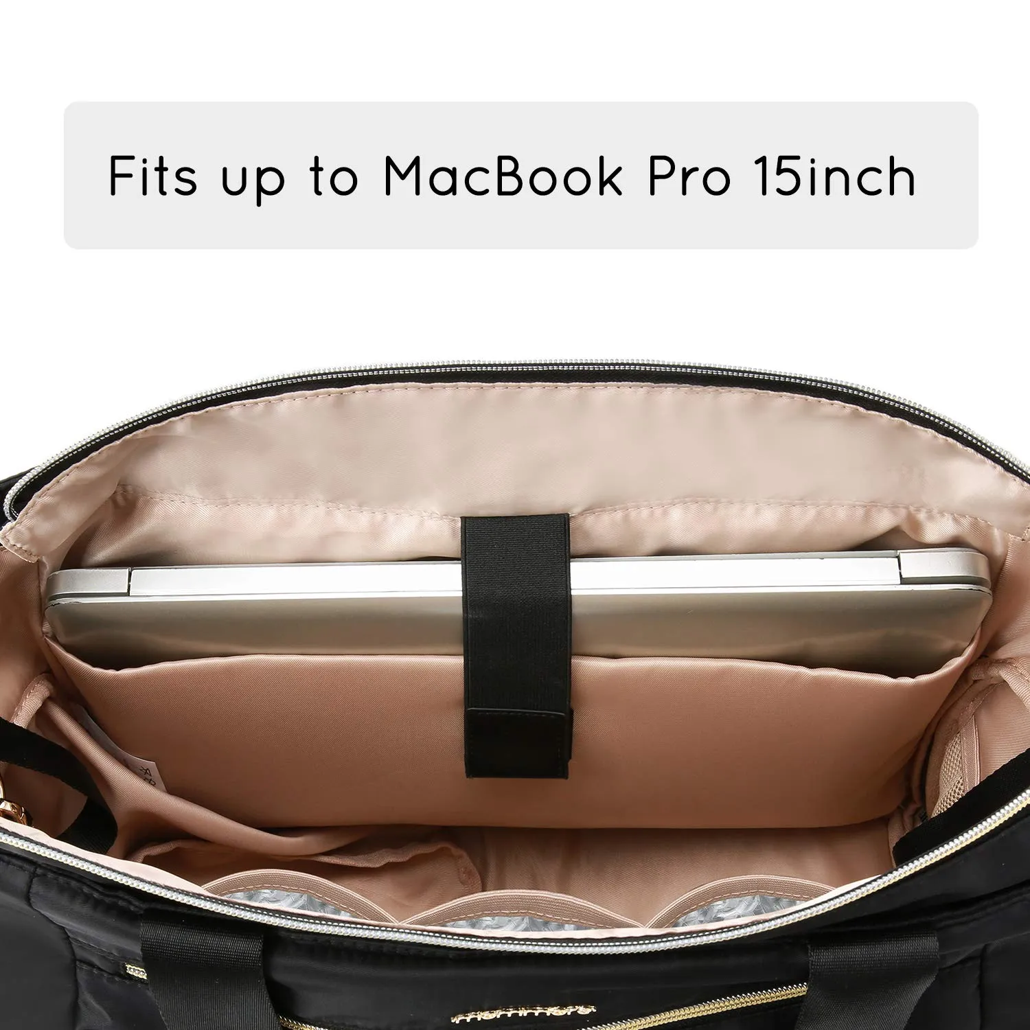 mommore Diaper Tote Bag, Breast Pump Bag with 15 Inch Laptop Sleeve