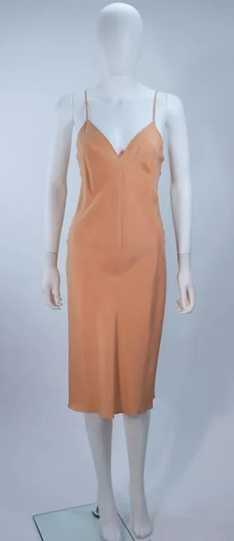 MONIQUE LHUILLIER Asian Inspired Deep Coral Cocktail Dress Size 8