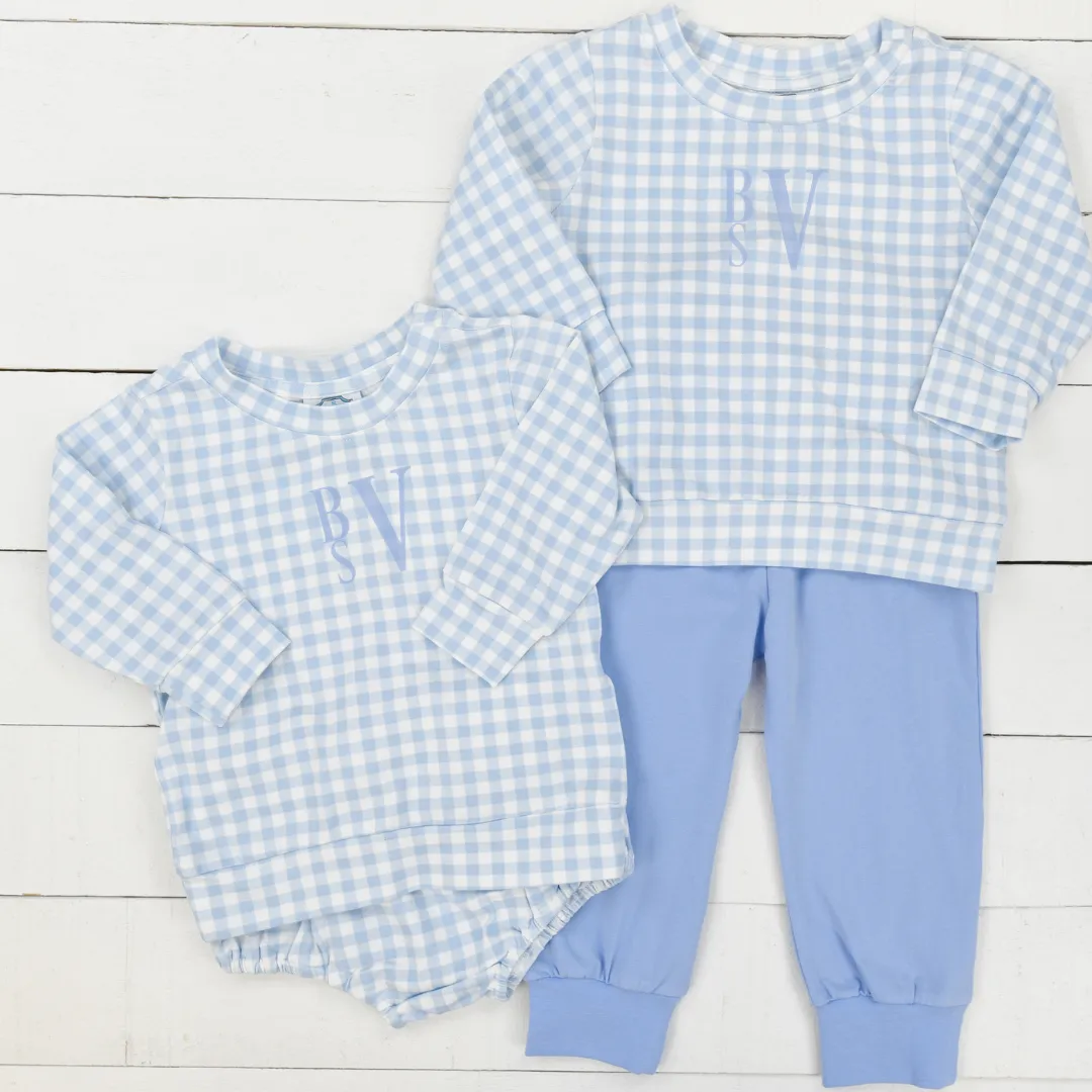 Monogram Blue Boys Diaper Set