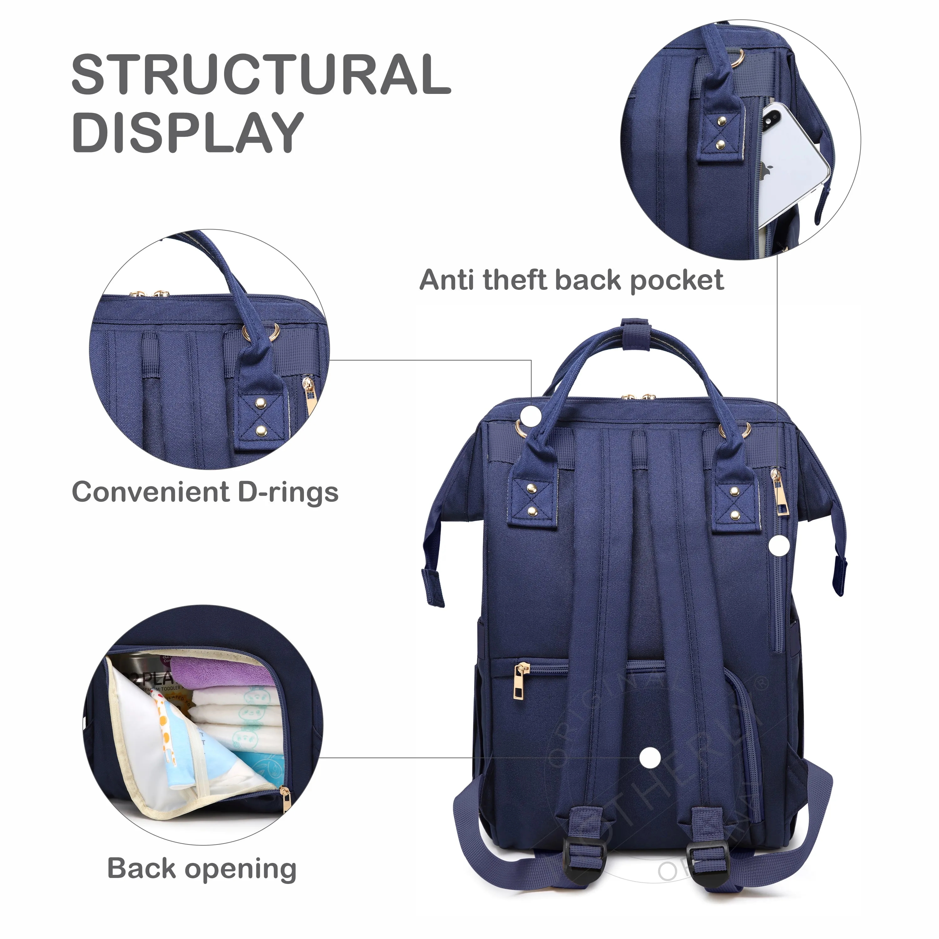 Motherly Everyday Diaper Bag for Mothers for Travel, Maternity Bag for Newborn Baby, Mother Travelling Bag, Multiple Pocket Water Resistant Hospital Bag for moms with 6 Month Warranty