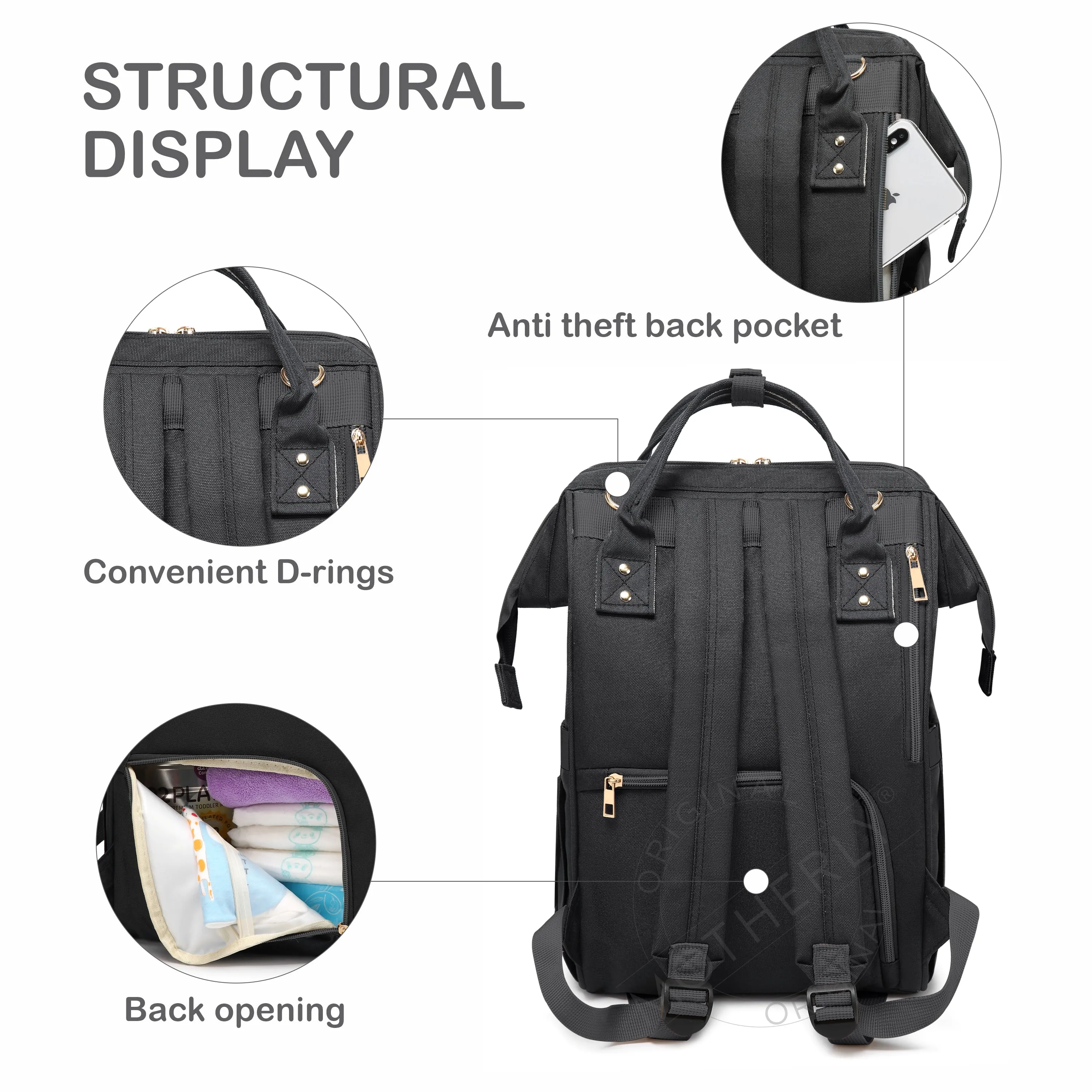 Motherly Everyday Diaper Bag for Mothers for Travel, Maternity Bag for Newborn Baby, Mother Travelling Bag, Multiple Pocket Water Resistant Hospital Bag for moms with 6 Month Warranty