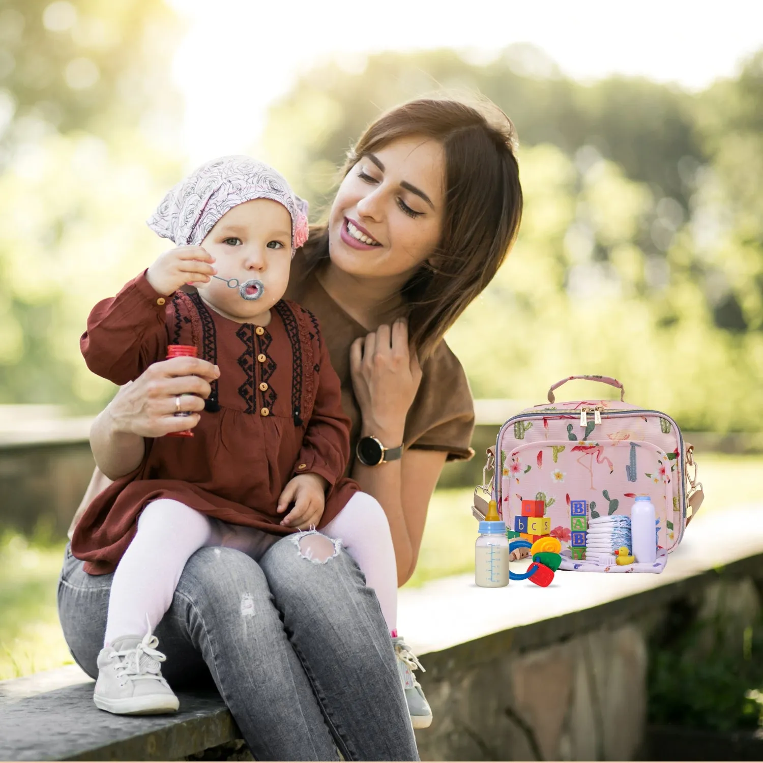 Motherly Mini Diaper Bag for Mothers for Travel | Small Maternity Handbag for Newborn Baby | Mothers Travelling Bag | Multiple Pockets Water Resistant Baby Bag I Hospital Bag for Moms (Unicorn Blue)