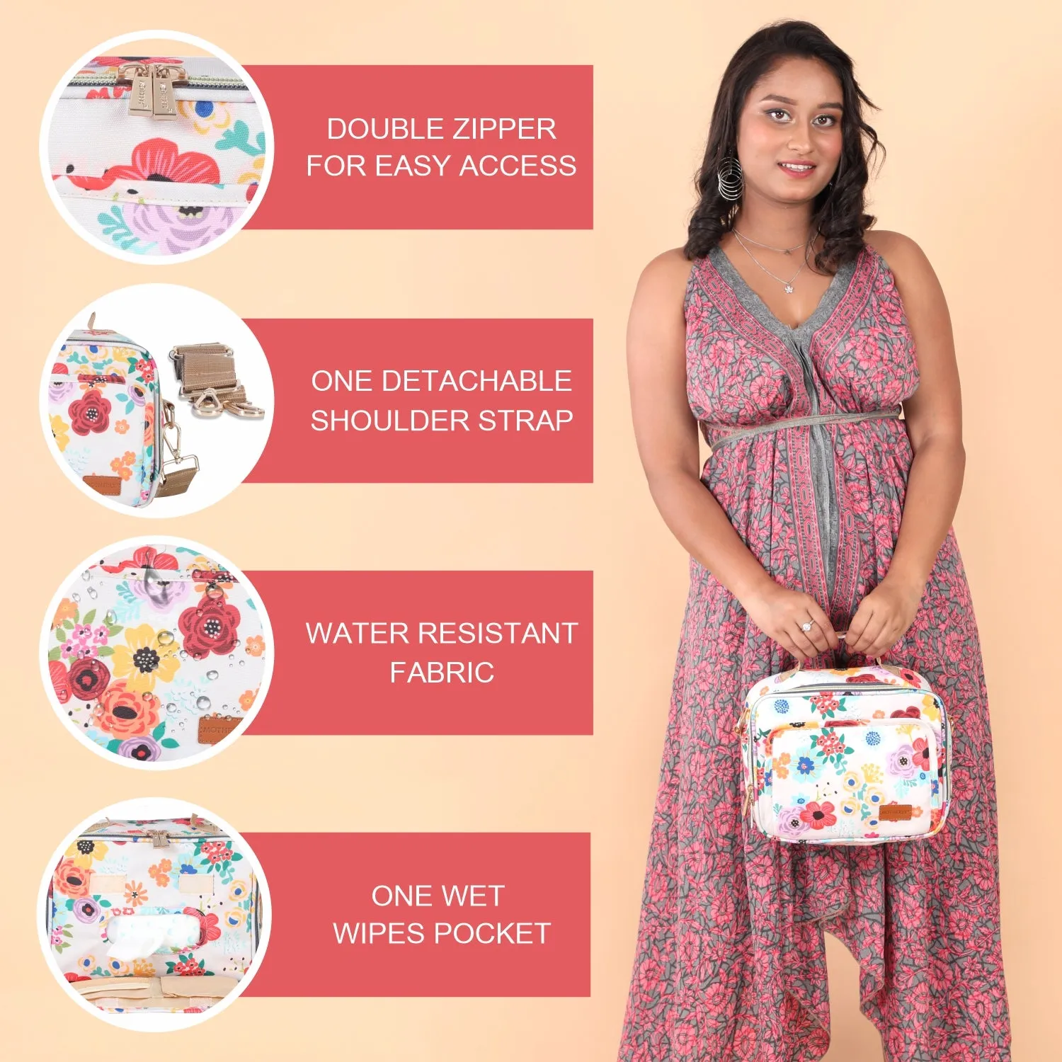 Motherly Mini Diaper Bag for Mothers for Travel | Small Maternity Handbag for Newborn Baby | Mothers Travelling Bag | Multiple Pockets Water Resistant Baby Bag I Hospital Bag for Moms (Unicorn Blue)