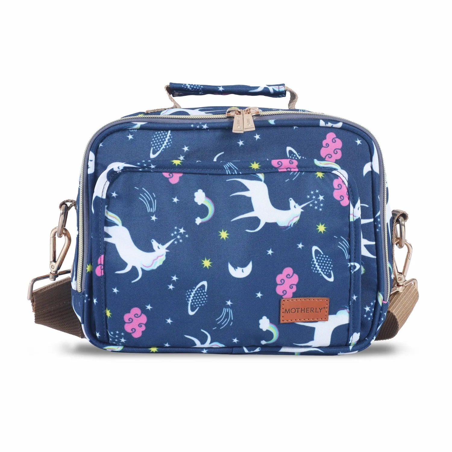 Motherly Mini Diaper Bag for Mothers for Travel | Small Maternity Handbag for Newborn Baby | Mothers Travelling Bag | Multiple Pockets Water Resistant Baby Bag I Hospital Bag for Moms (Unicorn Blue)