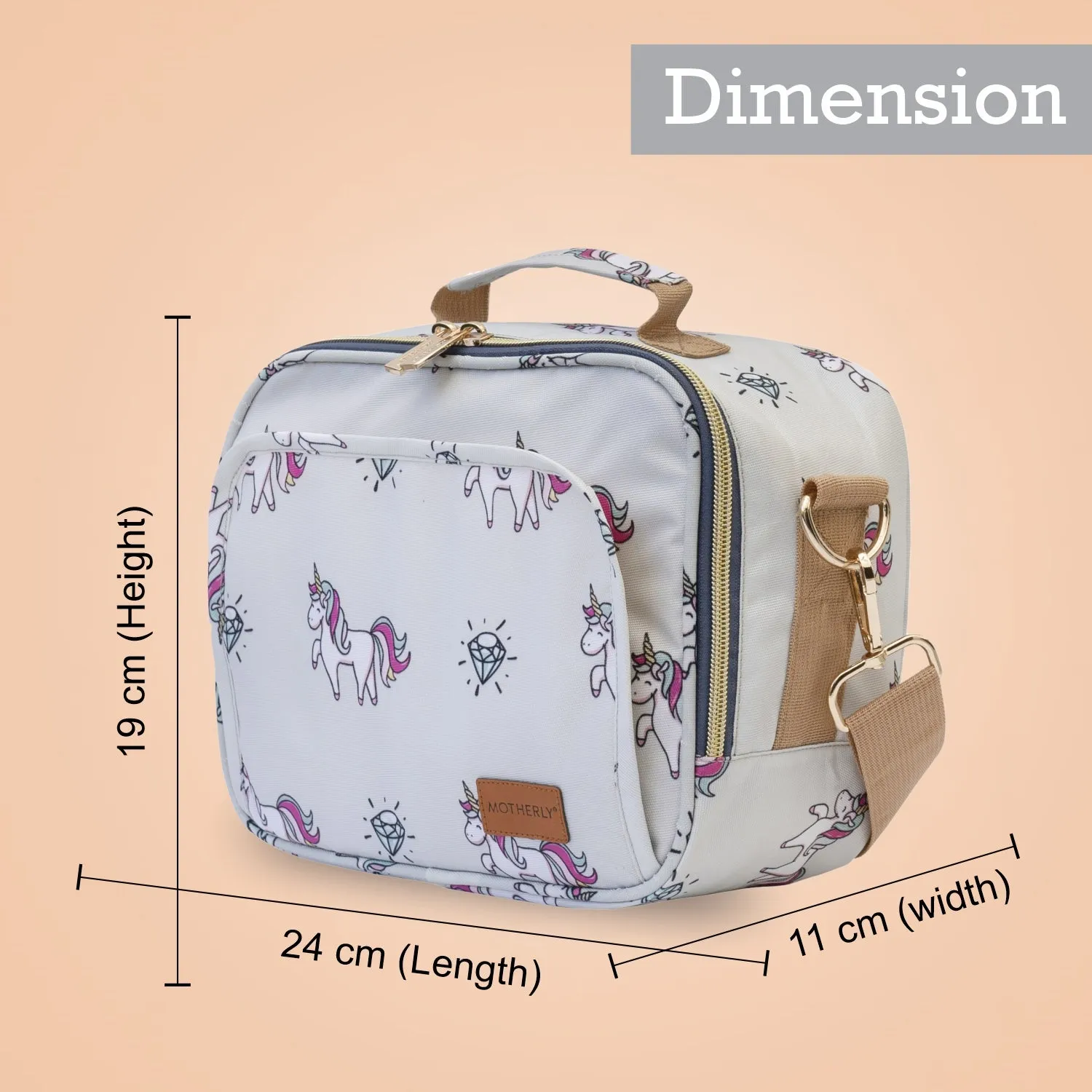 Motherly Mini Diaper Bag for Mothers for Travel | Small Maternity Handbag for Newborn Baby | Mothers Travelling Bag | Multiple Pockets Water Resistant Baby Bag I Hospital Bag for Moms (Unicorn Blue)