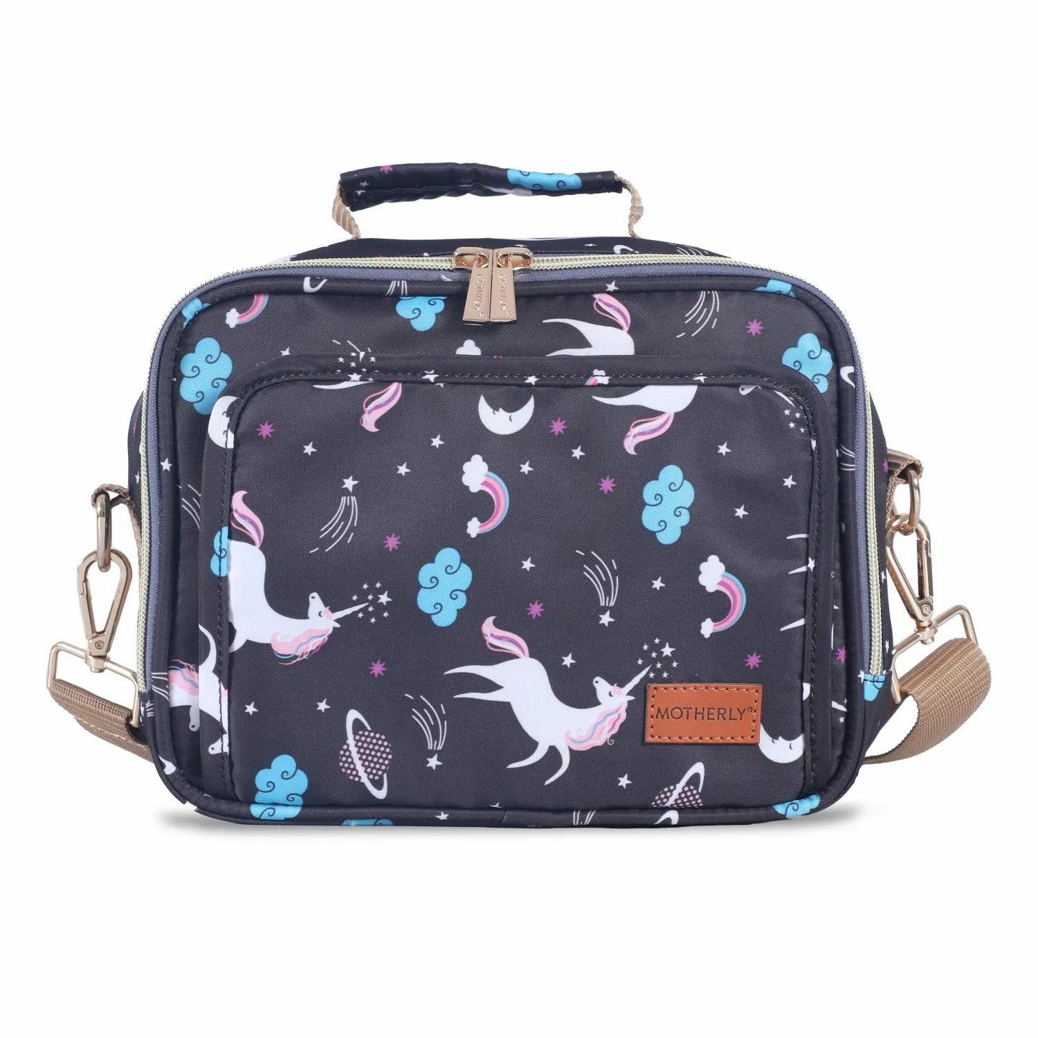 Motherly Mini Diaper Bag for Mothers for Travel | Small Maternity Handbag for Newborn Baby | Mothers Travelling Bag | Multiple Pockets Water Resistant Baby Bag I Hospital Bag for Moms (Unicorn Blue)