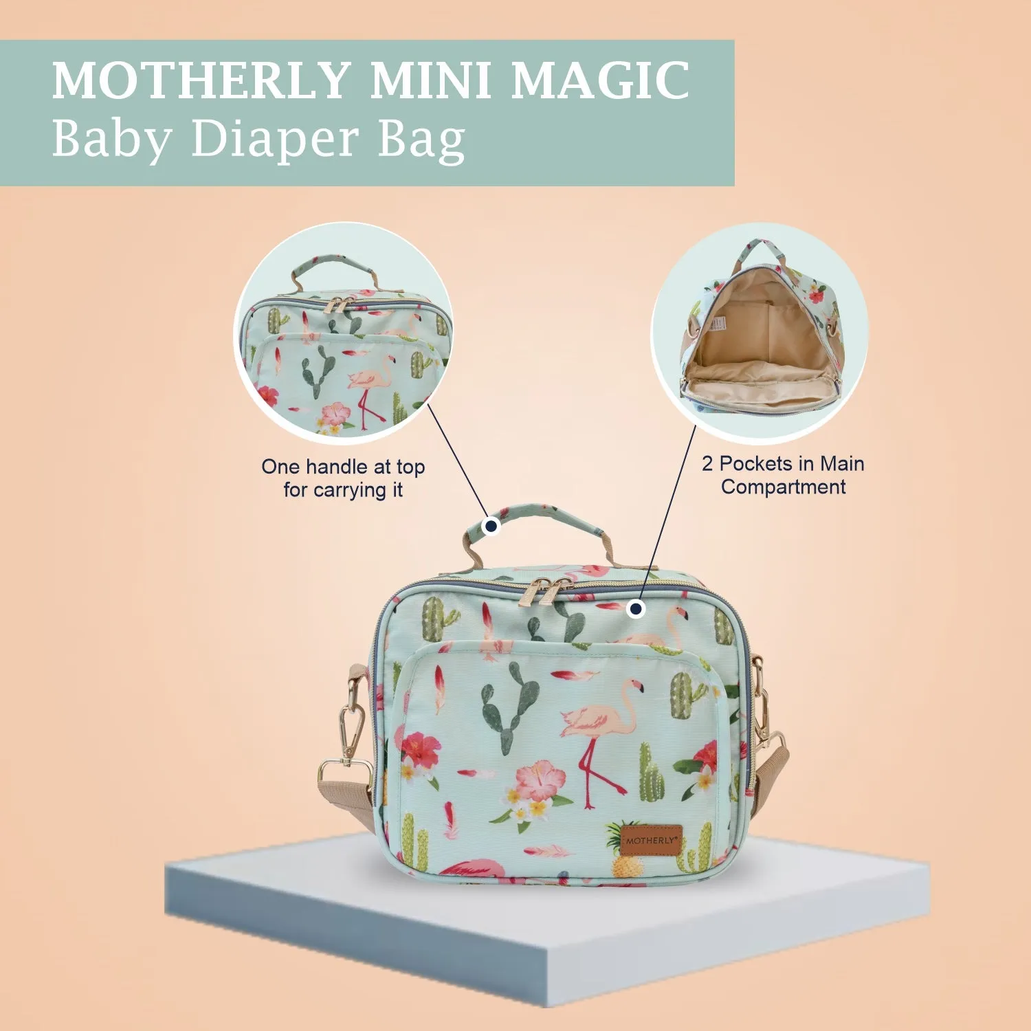 Motherly Mini Diaper Bag for Mothers for Travel | Small Maternity Handbag for Newborn Baby | Mothers Travelling Bag | Multiple Pockets Water Resistant Baby Bag I Hospital Bag for Moms (Unicorn Blue)