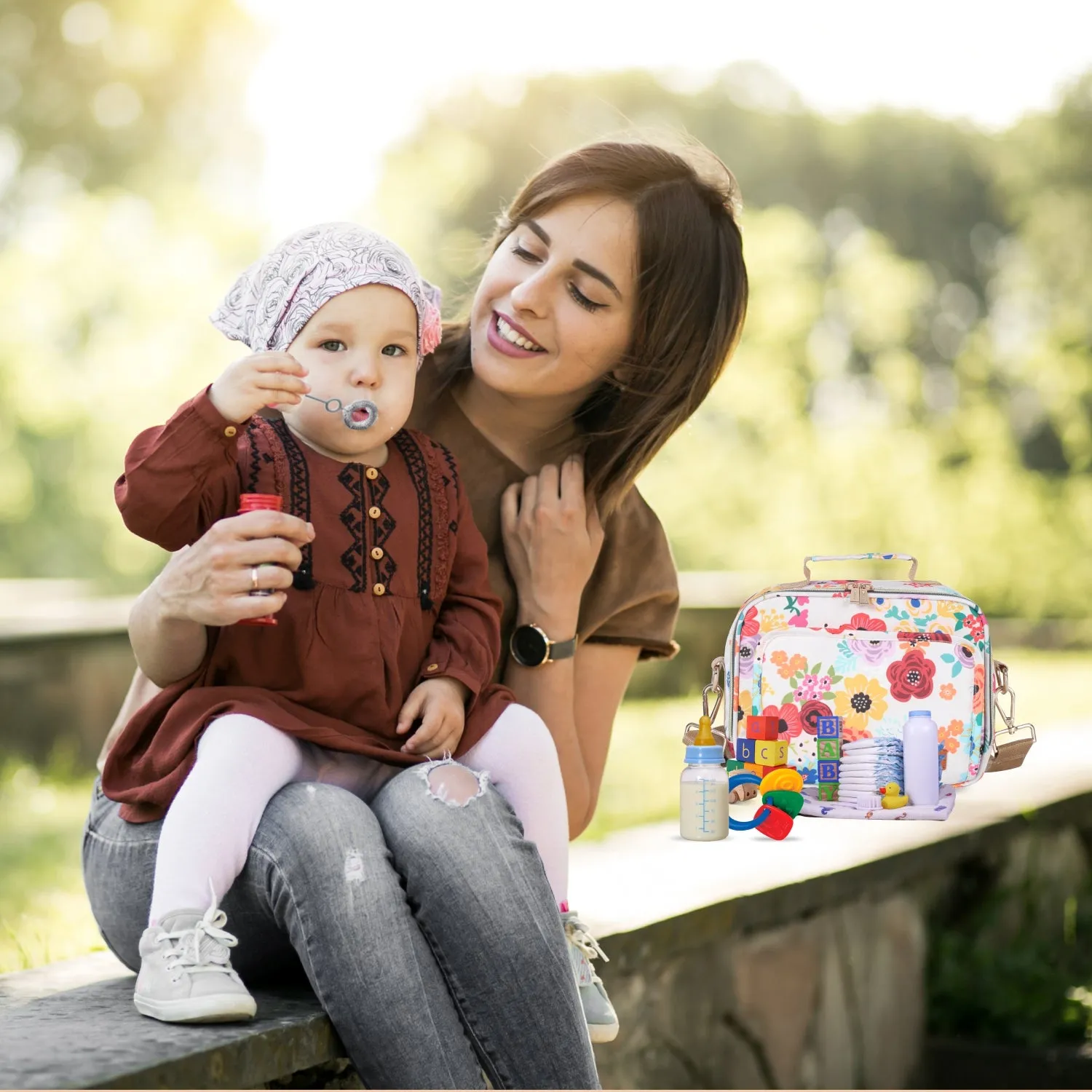 Motherly Mini Diaper Bag for Mothers for Travel | Small Maternity Handbag for Newborn Baby | Mothers Travelling Bag | Multiple Pockets Water Resistant Baby Bag I Hospital Bag for Moms (Unicorn Blue)