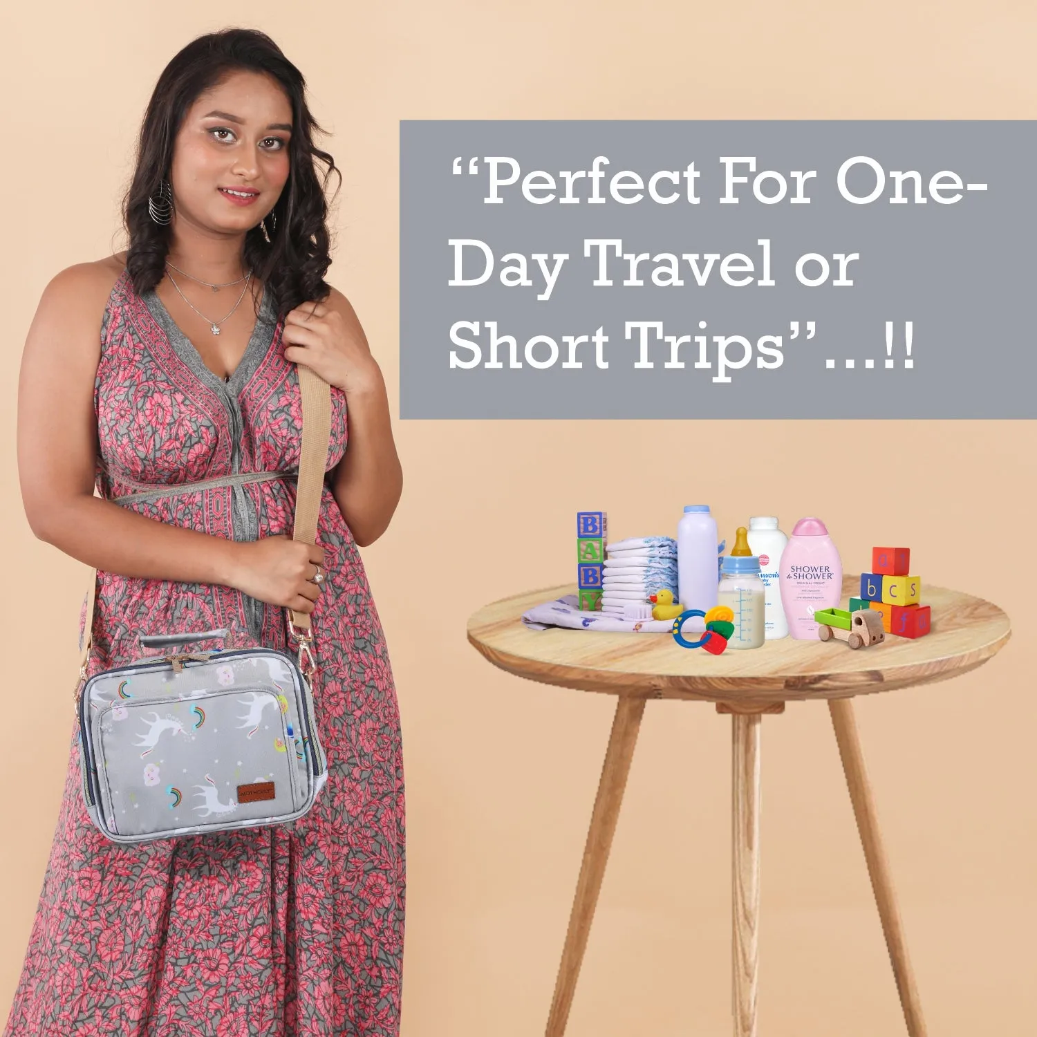 Motherly Mini Diaper Bag for Mothers for Travel | Small Maternity Handbag for Newborn Baby | Mothers Travelling Bag | Multiple Pockets Water Resistant Baby Bag I Hospital Bag for Moms (Unicorn Blue)