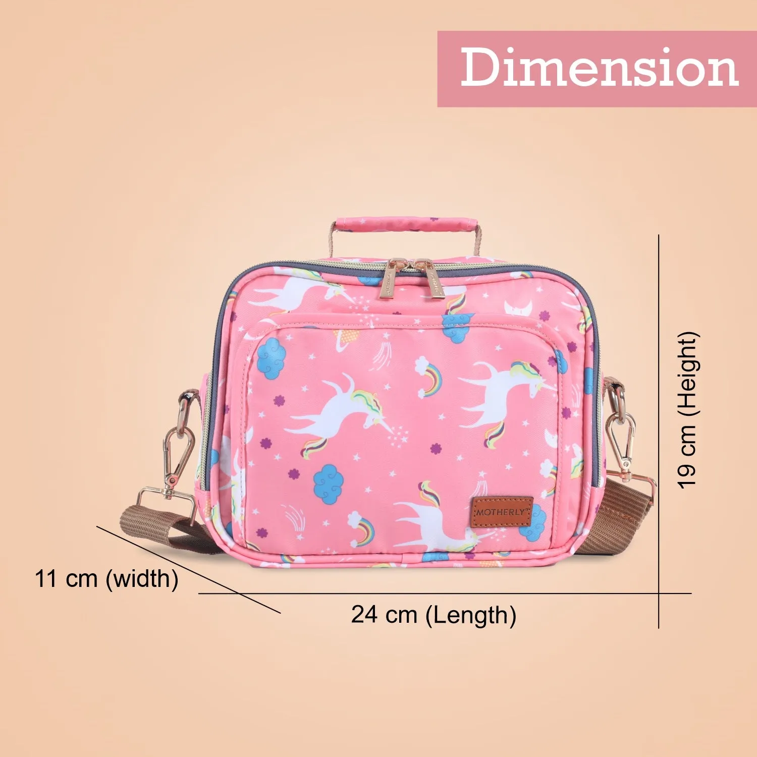 Motherly Mini Diaper Bag for Mothers for Travel | Small Maternity Handbag for Newborn Baby | Mothers Travelling Bag | Multiple Pockets Water Resistant Baby Bag I Hospital Bag for Moms (Unicorn Blue)