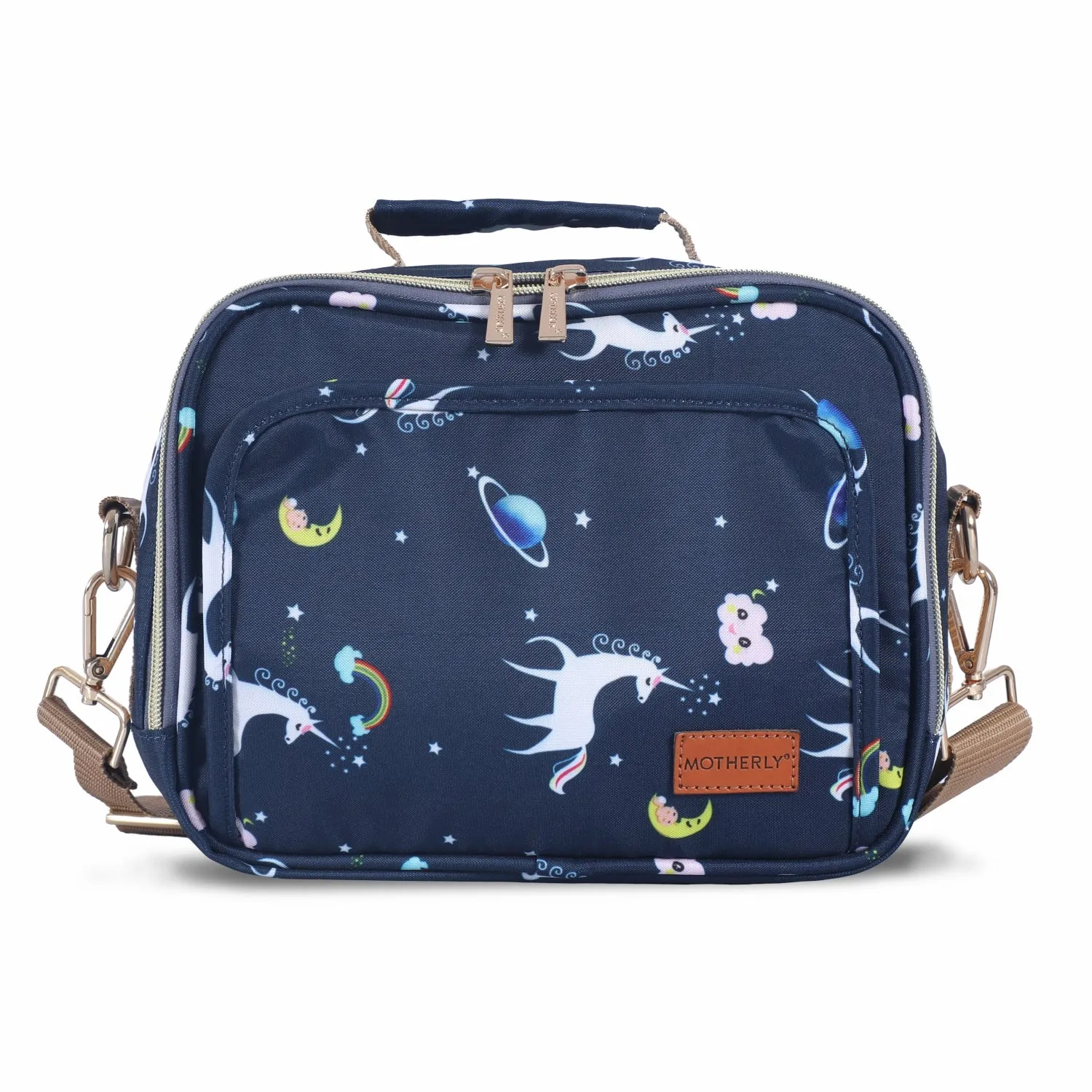 Motherly Mini Diaper Bag for Mothers for Travel | Small Maternity Handbag for Newborn Baby | Mothers Travelling Bag | Multiple Pockets Water Resistant Baby Bag I Hospital Bag for Moms (Unicorn Blue)