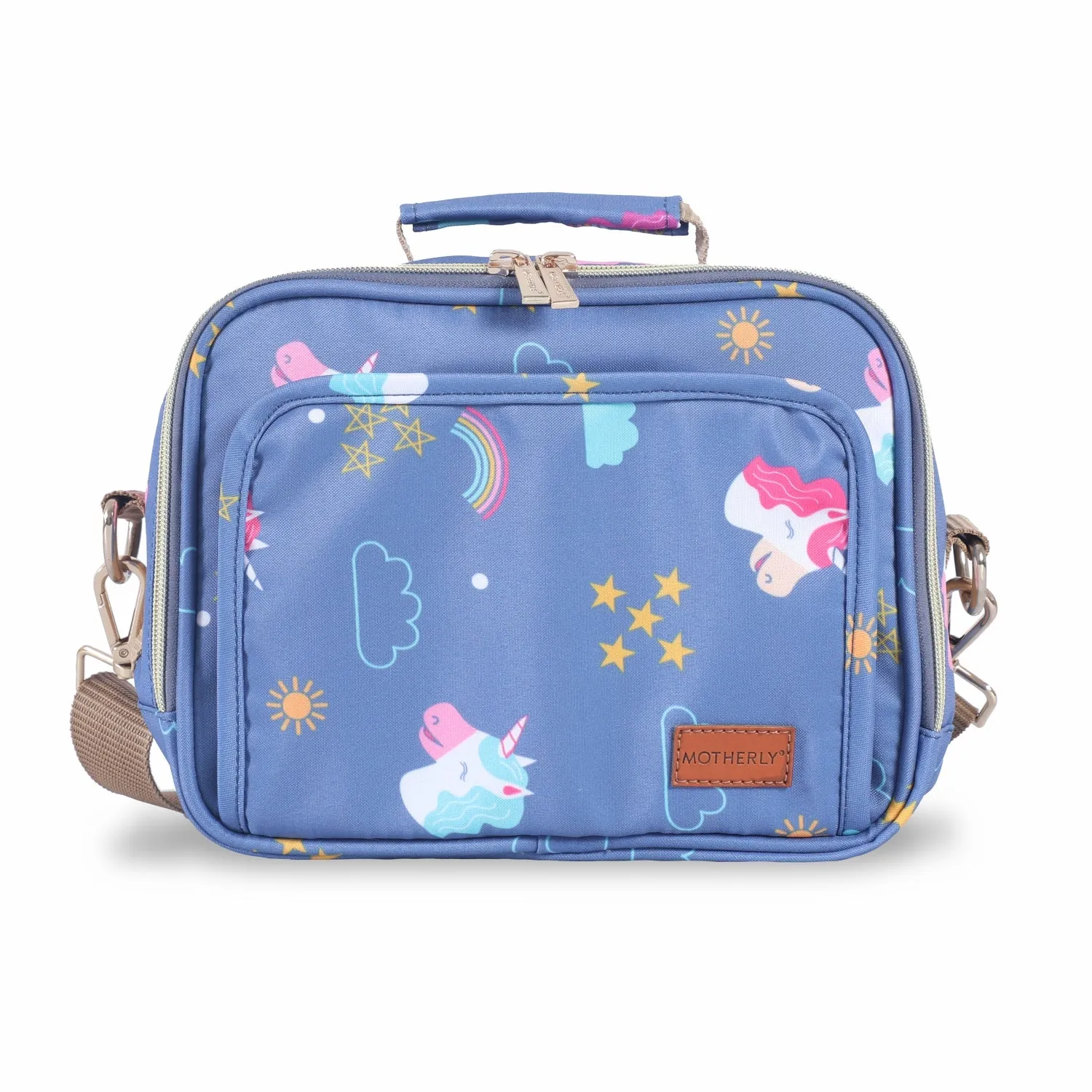 Motherly Mini Diaper Bag for Mothers for Travel | Small Maternity Handbag for Newborn Baby | Mothers Travelling Bag | Multiple Pockets Water Resistant Baby Bag I Hospital Bag for Moms (Unicorn Blue)