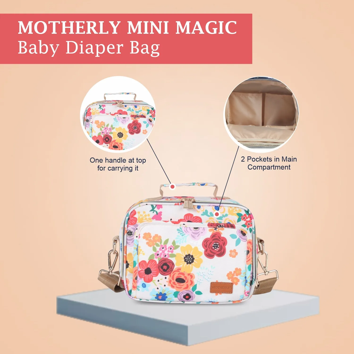 Motherly Mini Diaper Bag for Mothers for Travel | Small Maternity Handbag for Newborn Baby | Mothers Travelling Bag | Multiple Pockets Water Resistant Baby Bag I Hospital Bag for Moms (Unicorn Blue)