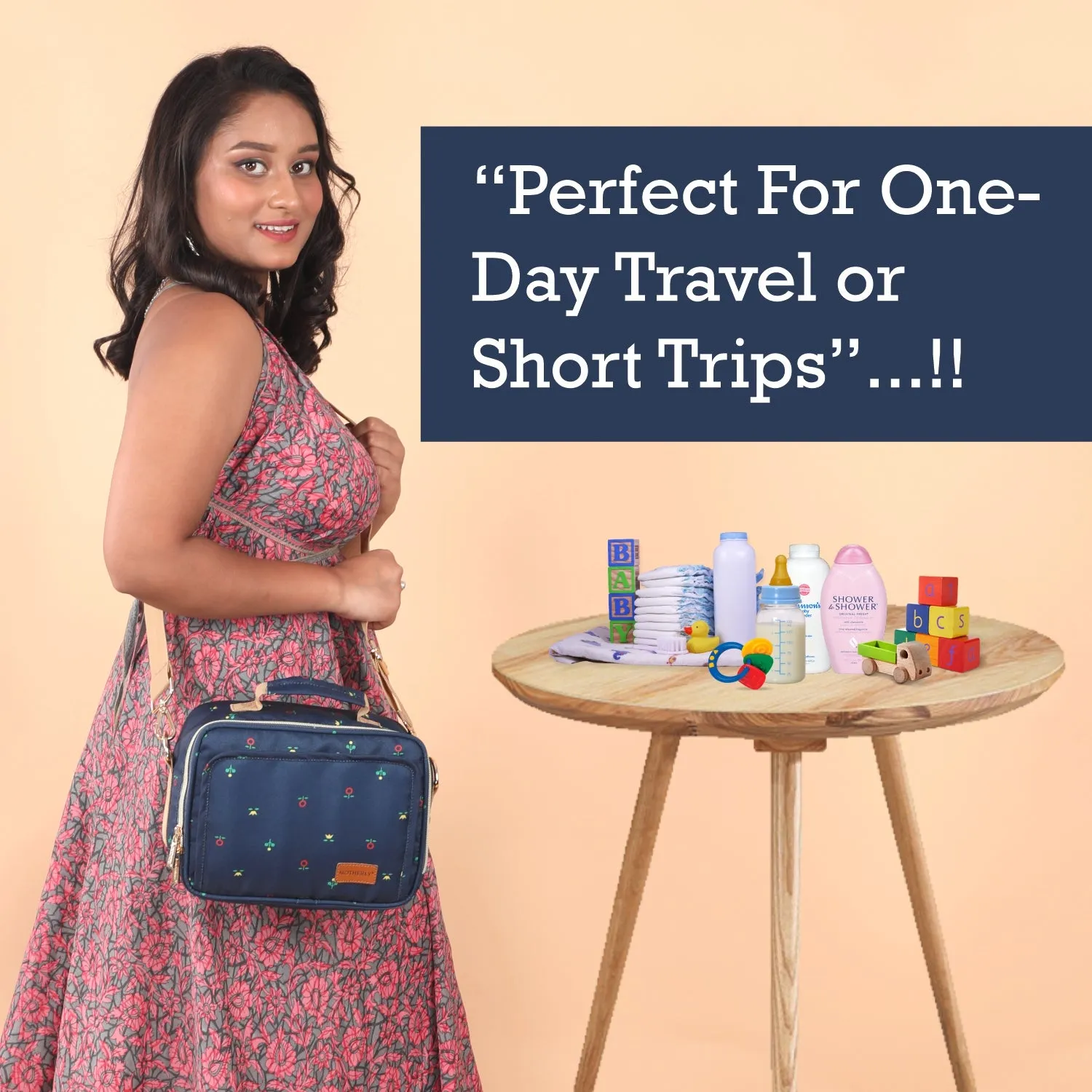 Motherly Mini Diaper Bag for Mothers for Travel | Small Maternity Handbag for Newborn Baby | Mothers Travelling Bag | Multiple Pockets Water Resistant Baby Bag I Hospital Bag for Moms (Unicorn Blue)