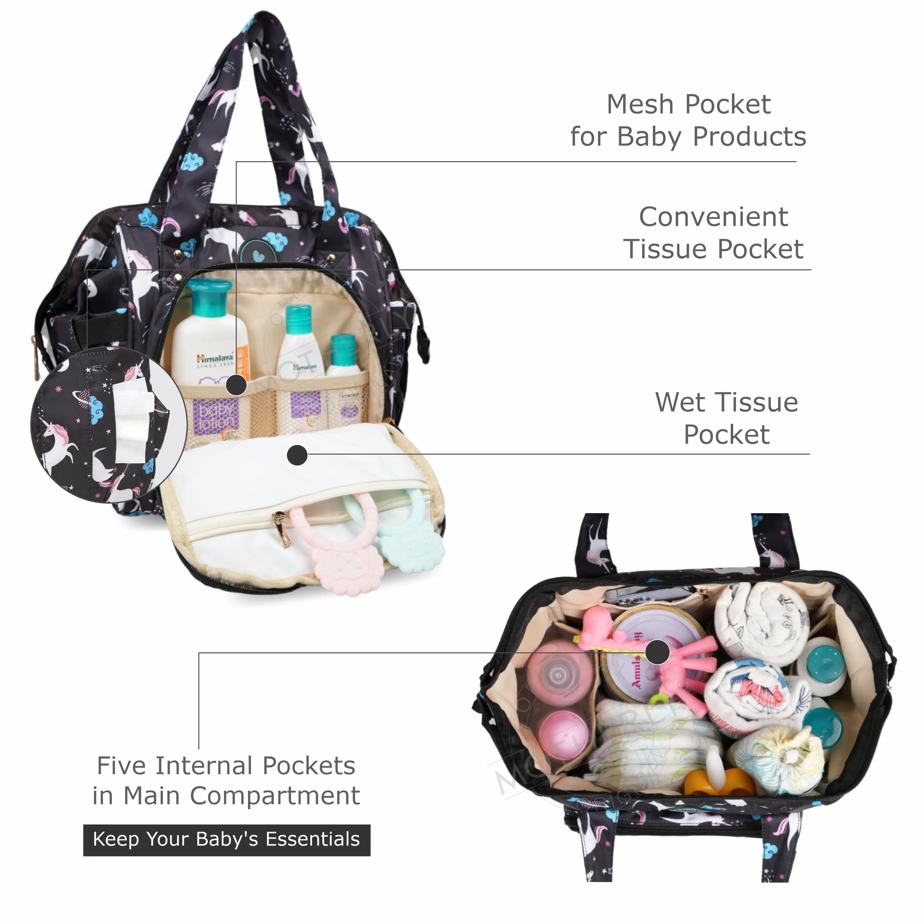 Motherly Mini Diaper Bag for Mothers | Small Diaper handbag for mom for travel