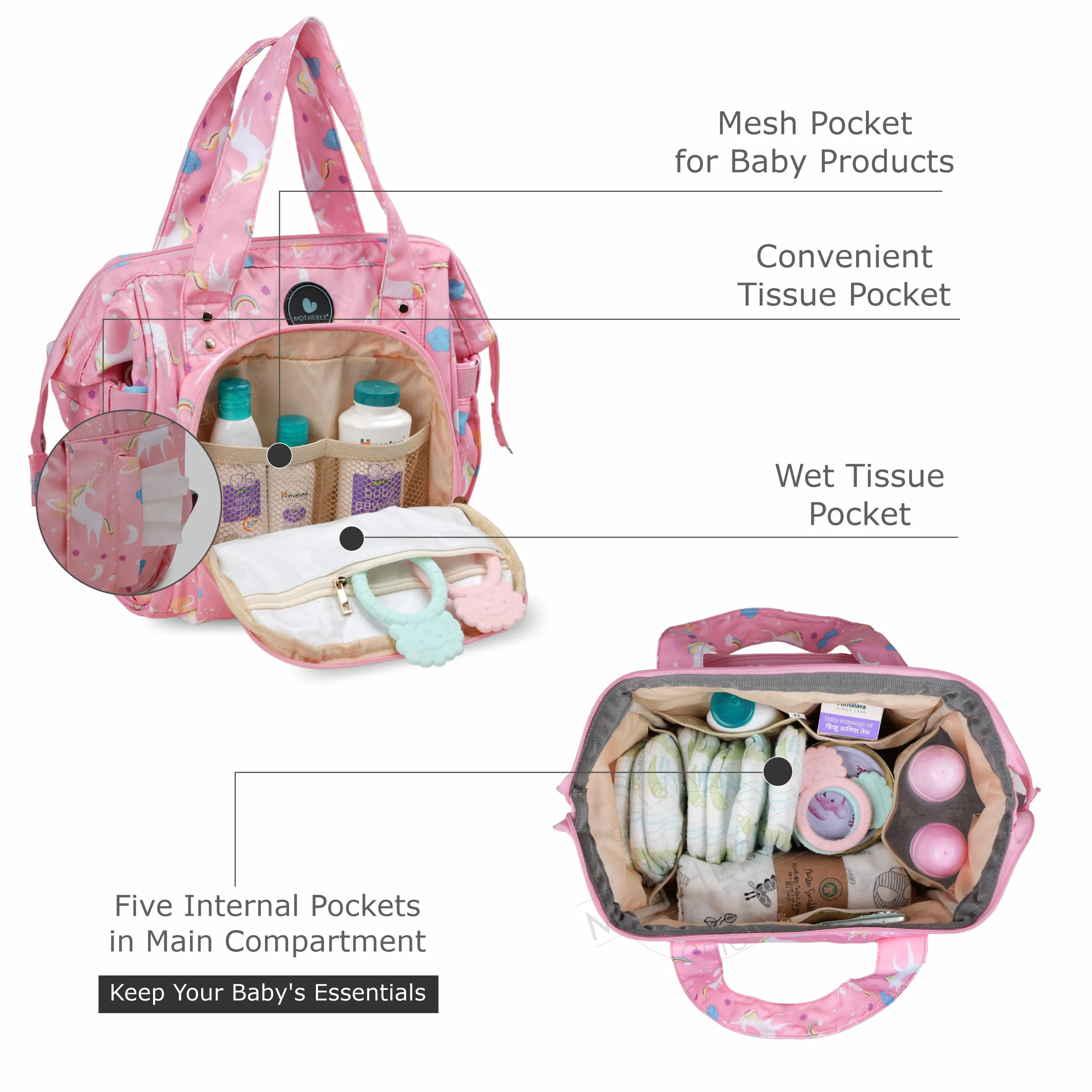 Motherly Mini Diaper Bag for Mothers | Small Diaper handbag for mom for travel