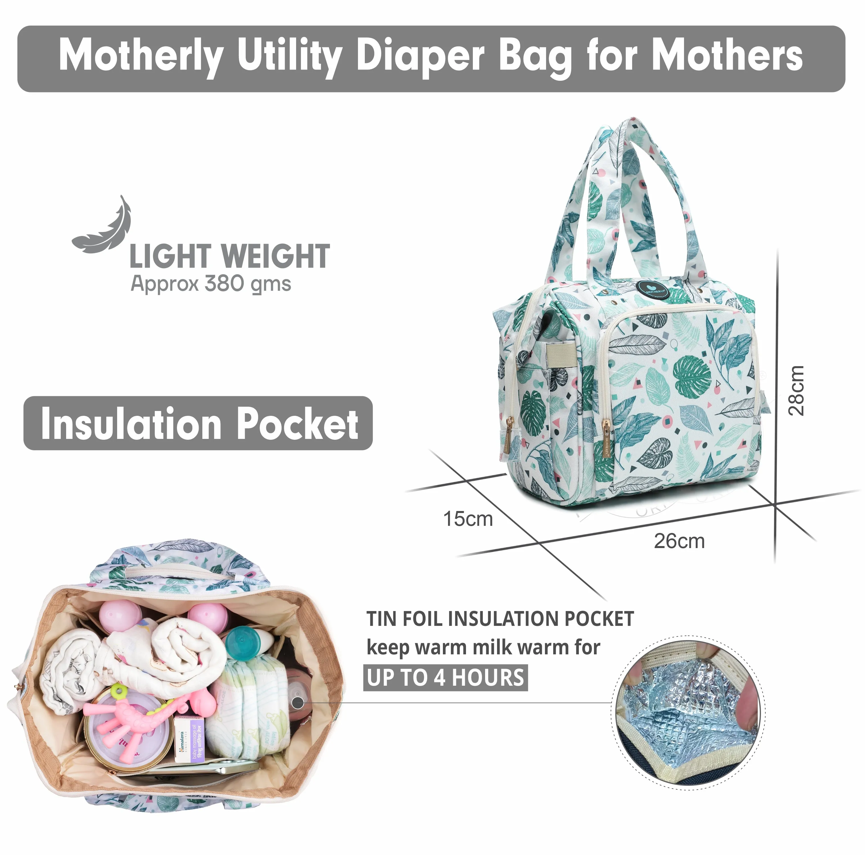 Motherly Mini Diaper Bag for Mothers | Small Diaper handbag for mom for travel