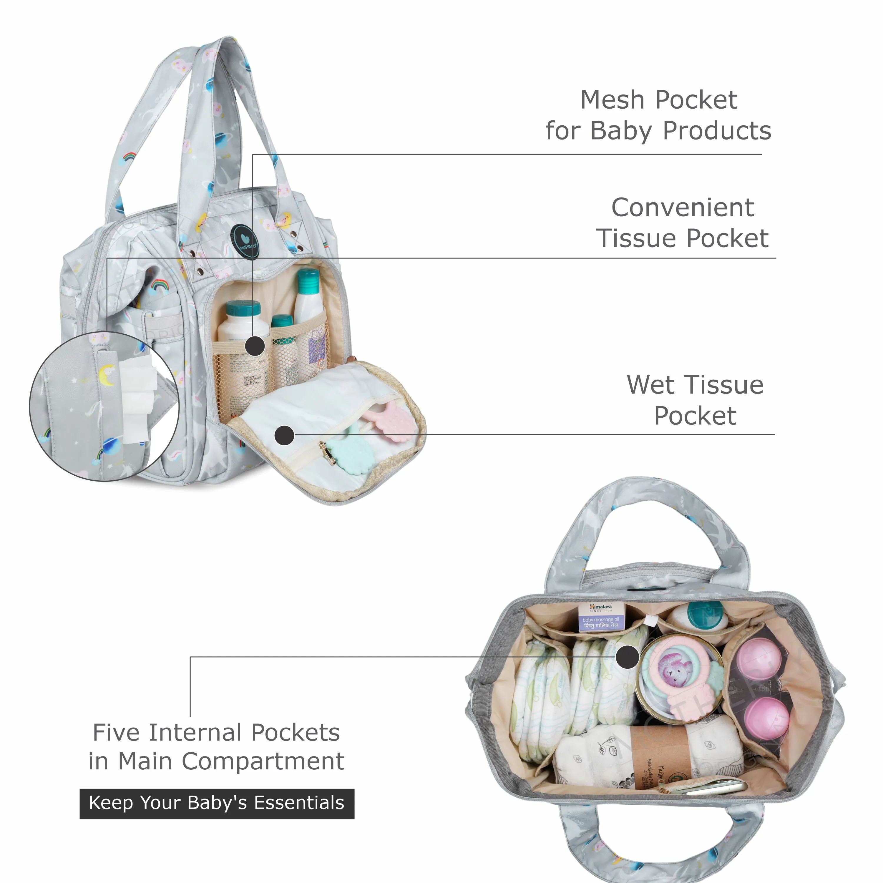 Motherly Mini Diaper Bag for Mothers | Small Diaper handbag for mom for travel