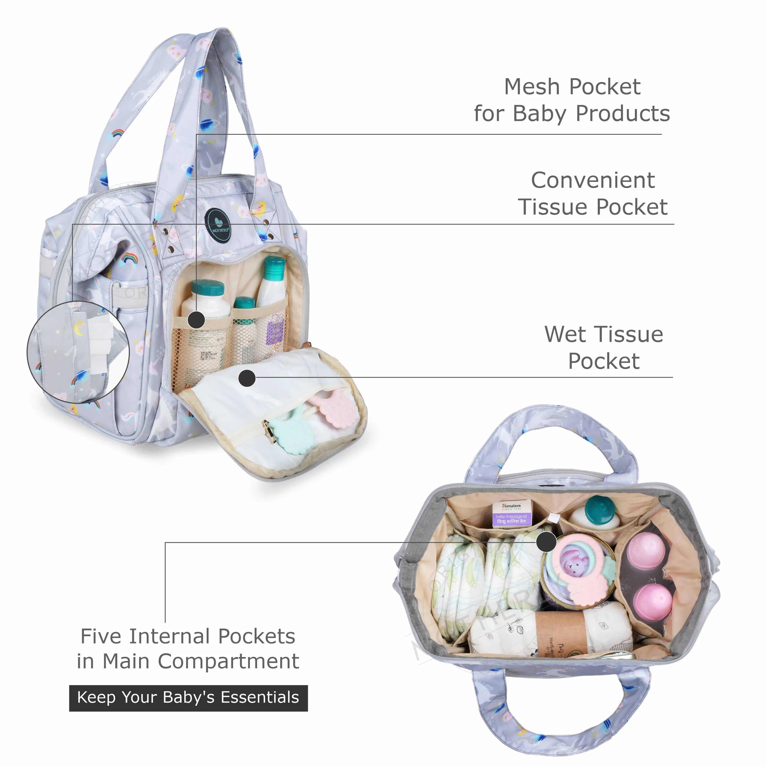 Motherly Mini Diaper Bag for Mothers | Small Diaper handbag for mom for travel