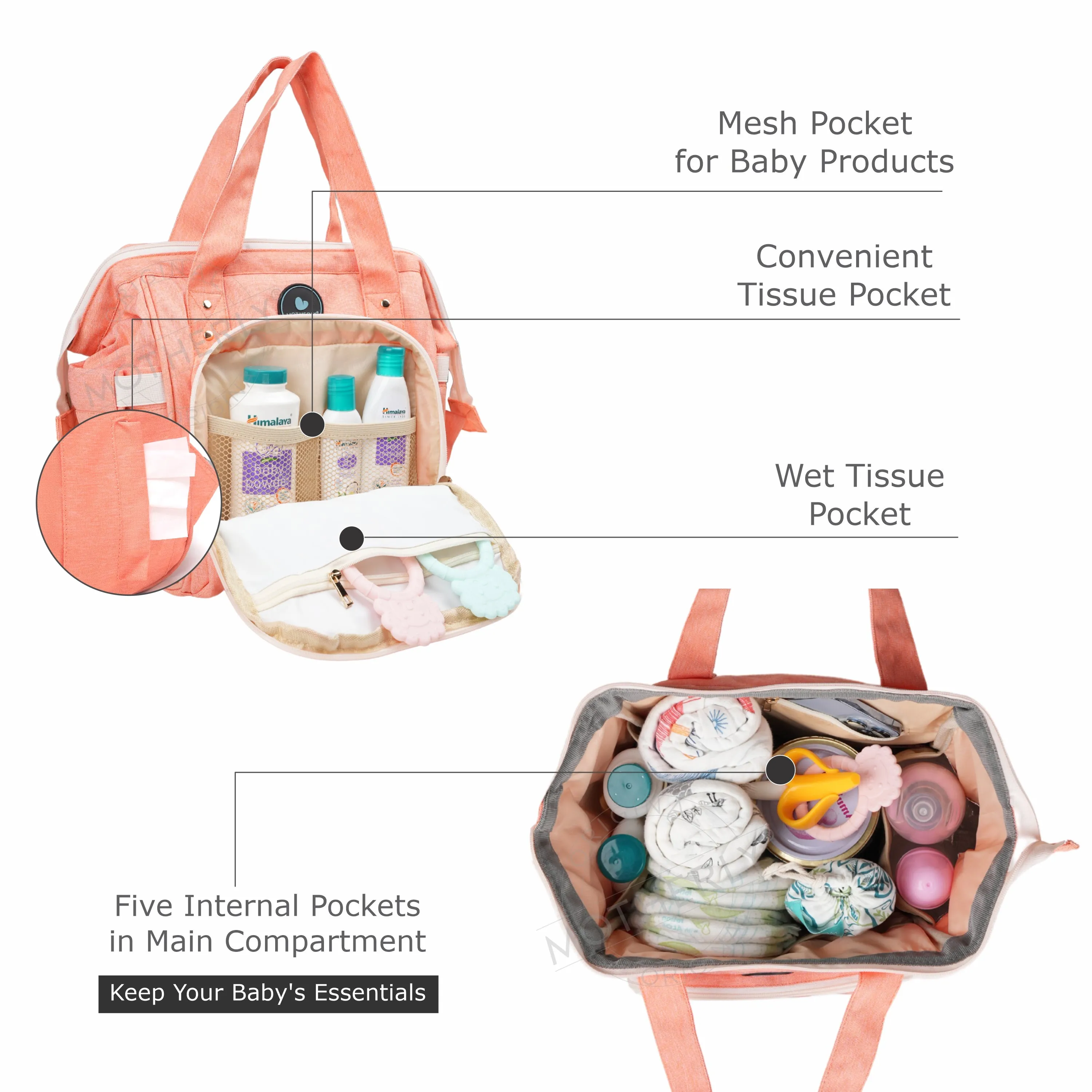 Motherly Mini Diaper Bag for Mothers | Small Diaper handbag for mom for travel