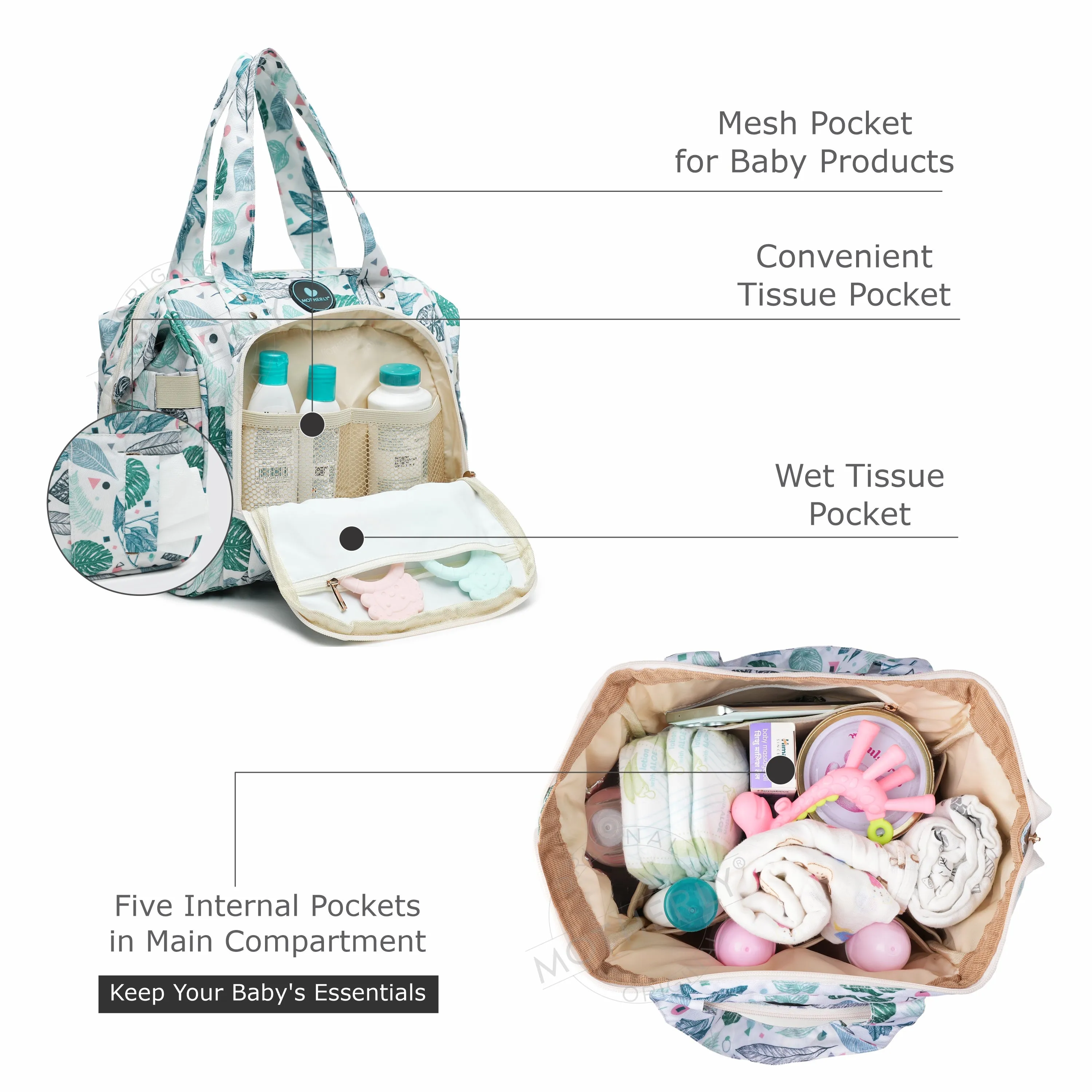 Motherly Mini Diaper Bag for Mothers | Small Diaper handbag for mom for travel