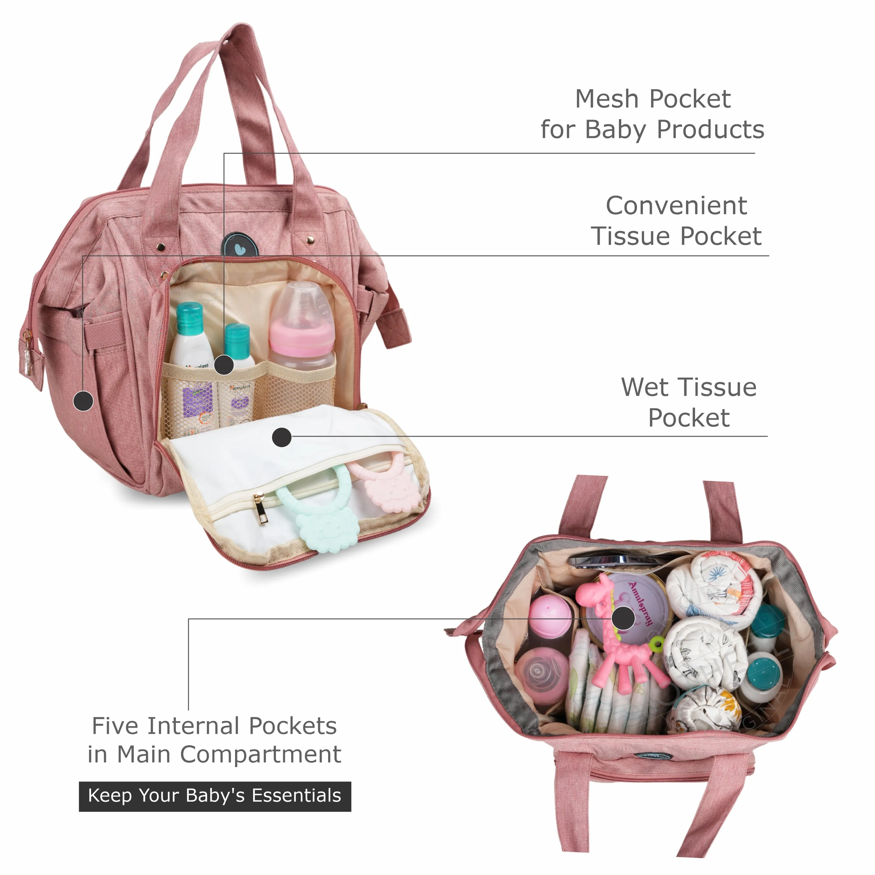 Motherly Mini Diaper Bag for Mothers | Small Diaper handbag for mom for travel