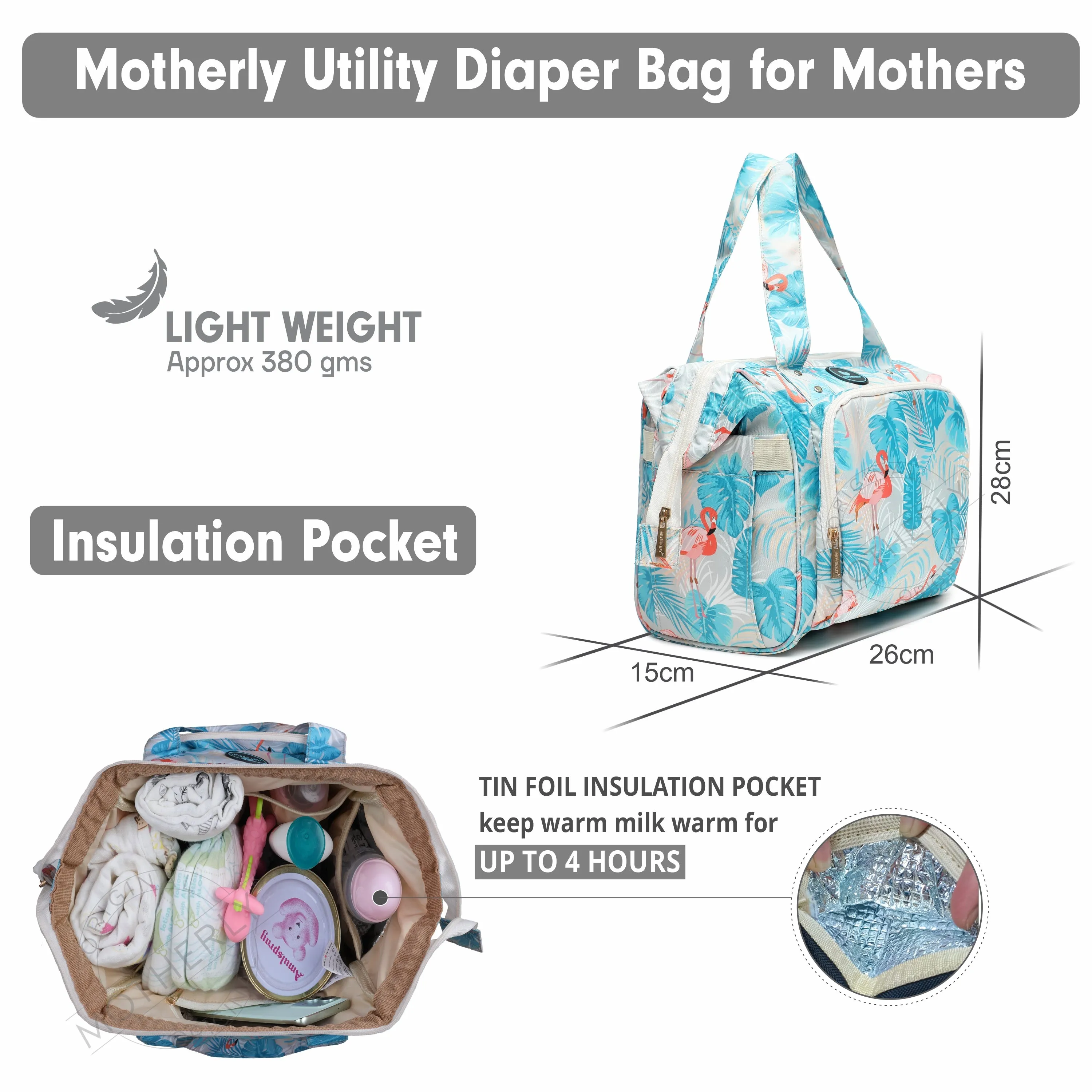 Motherly Mini Diaper Bag for Mothers | Small Diaper handbag for mom for travel