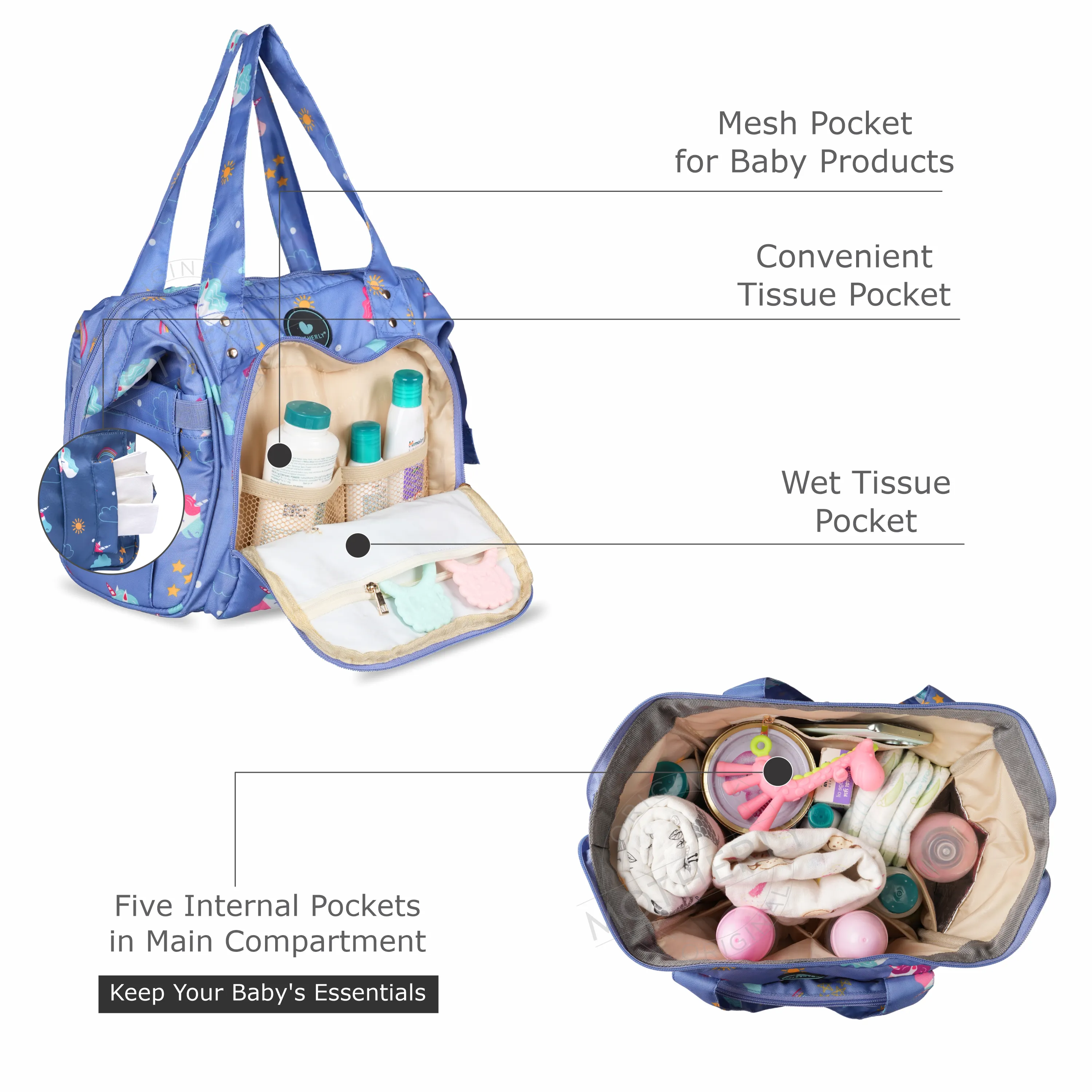 Motherly Mini Diaper Bag for Mothers | Small Diaper handbag for mom for travel