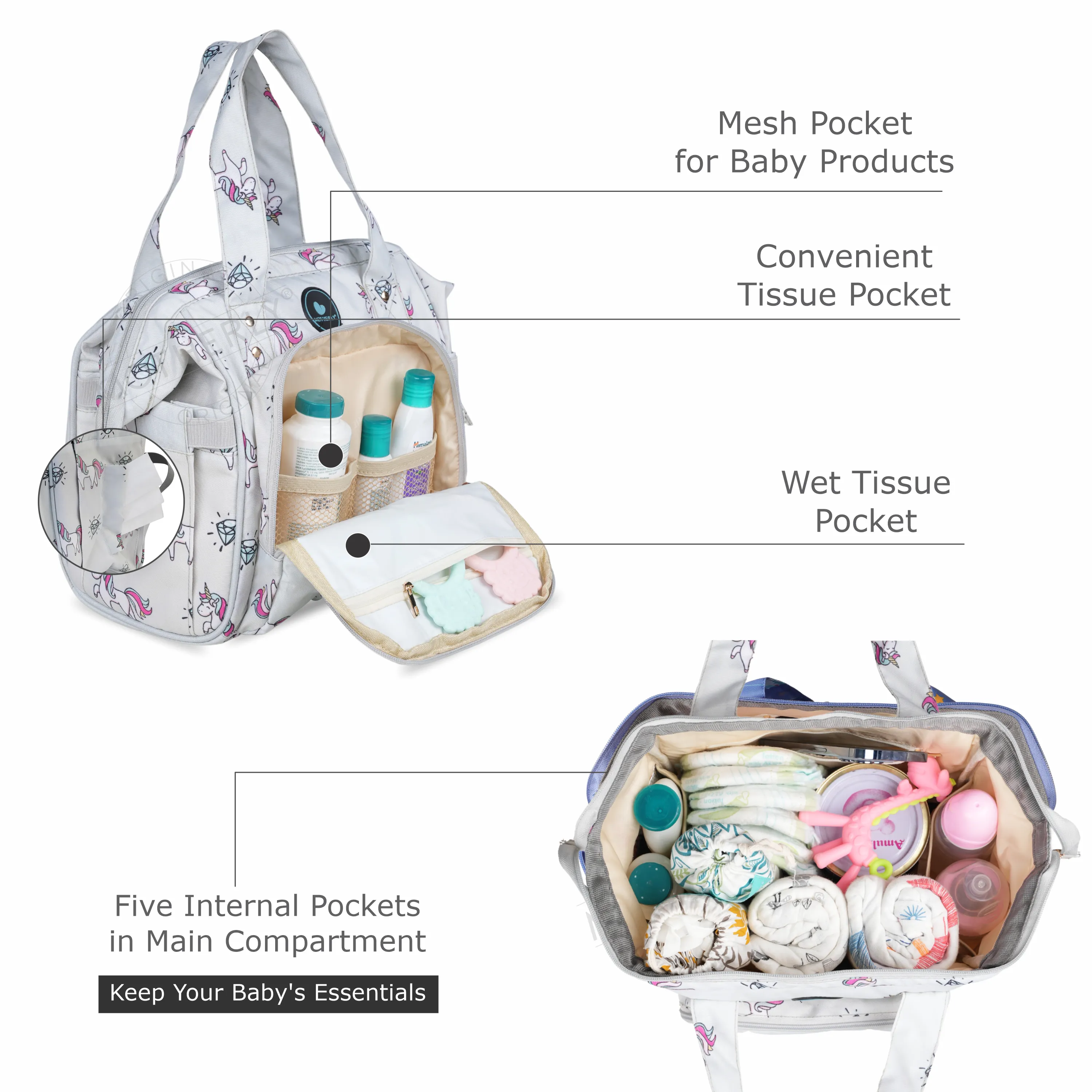Motherly Mini Diaper Bag for Mothers | Small Diaper handbag for mom for travel