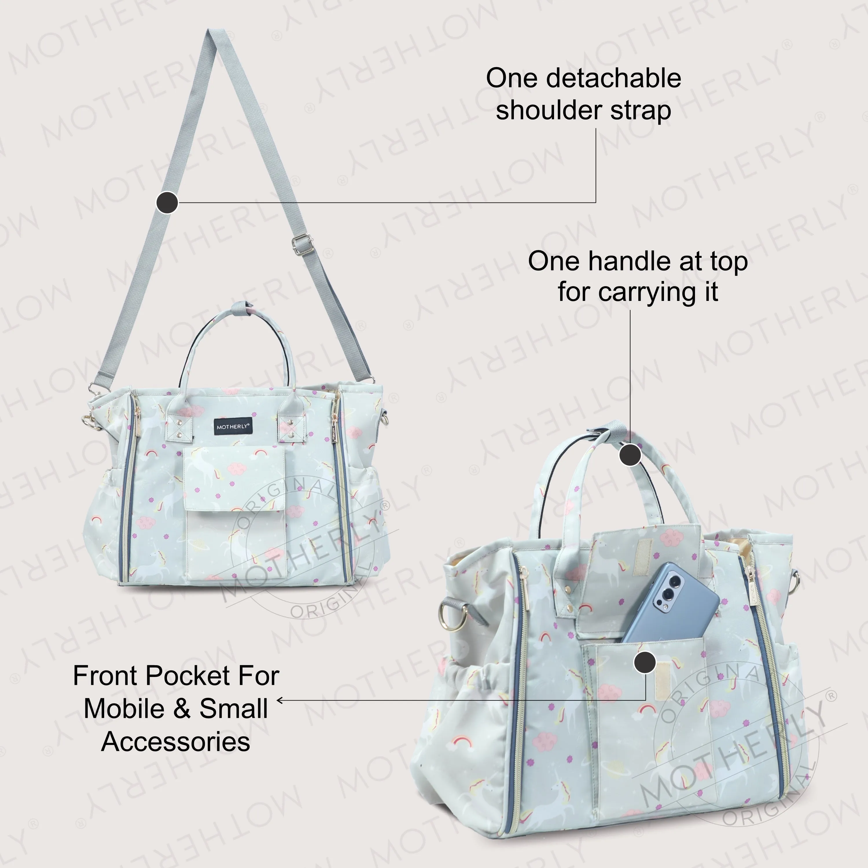 Motherly Womens Stylish Diaper Bag Mummy Bag Handbag