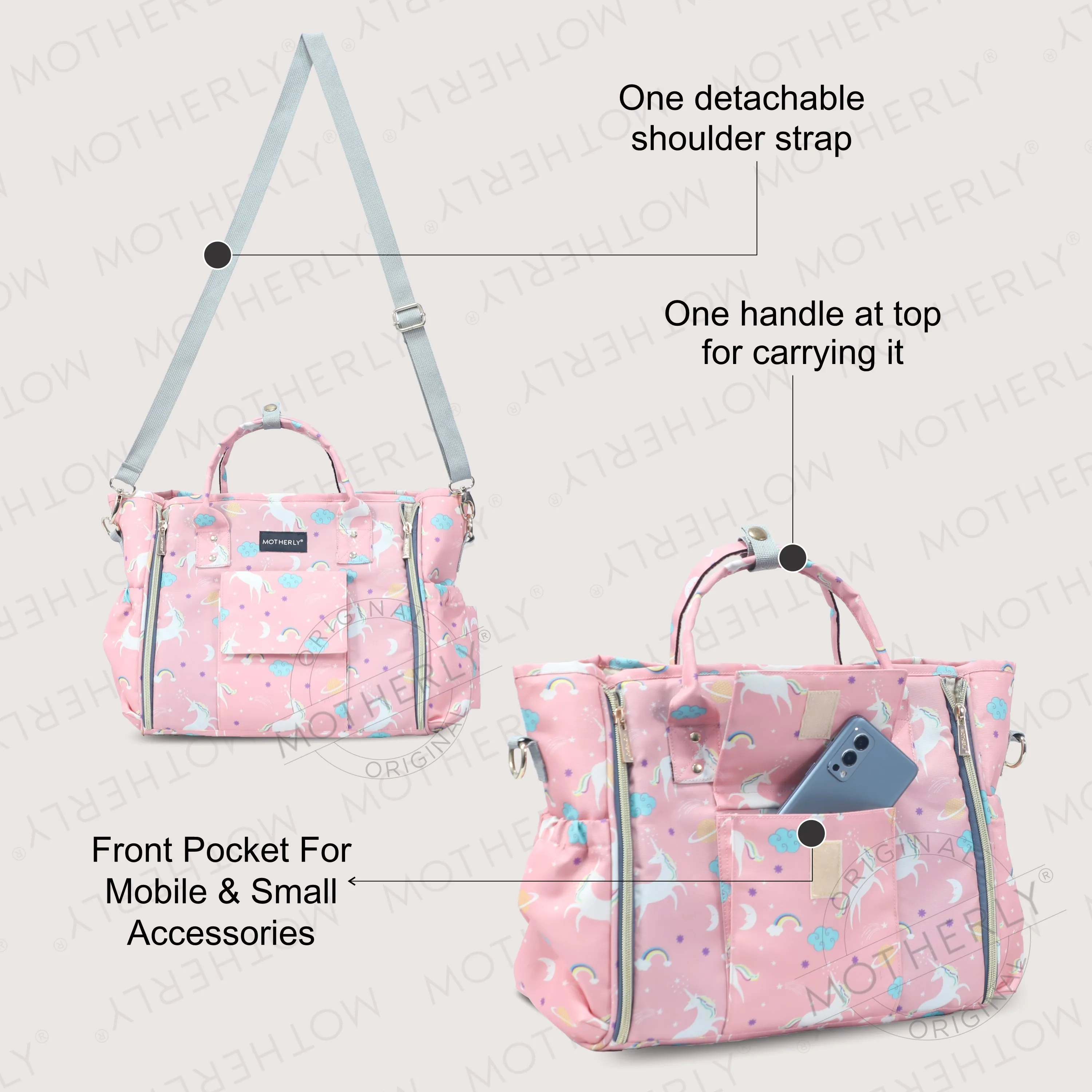 Motherly Womens Stylish Diaper Bag Mummy Bag Handbag