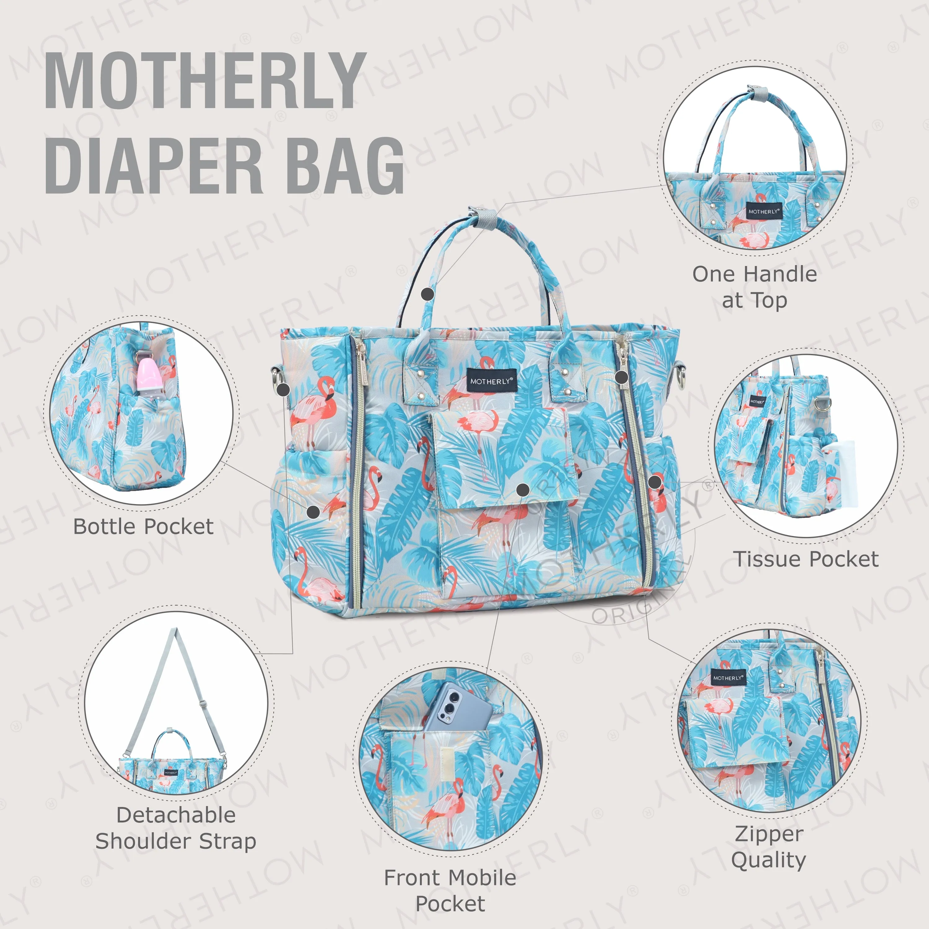Motherly Womens Stylish Diaper Bag Mummy Bag Handbag