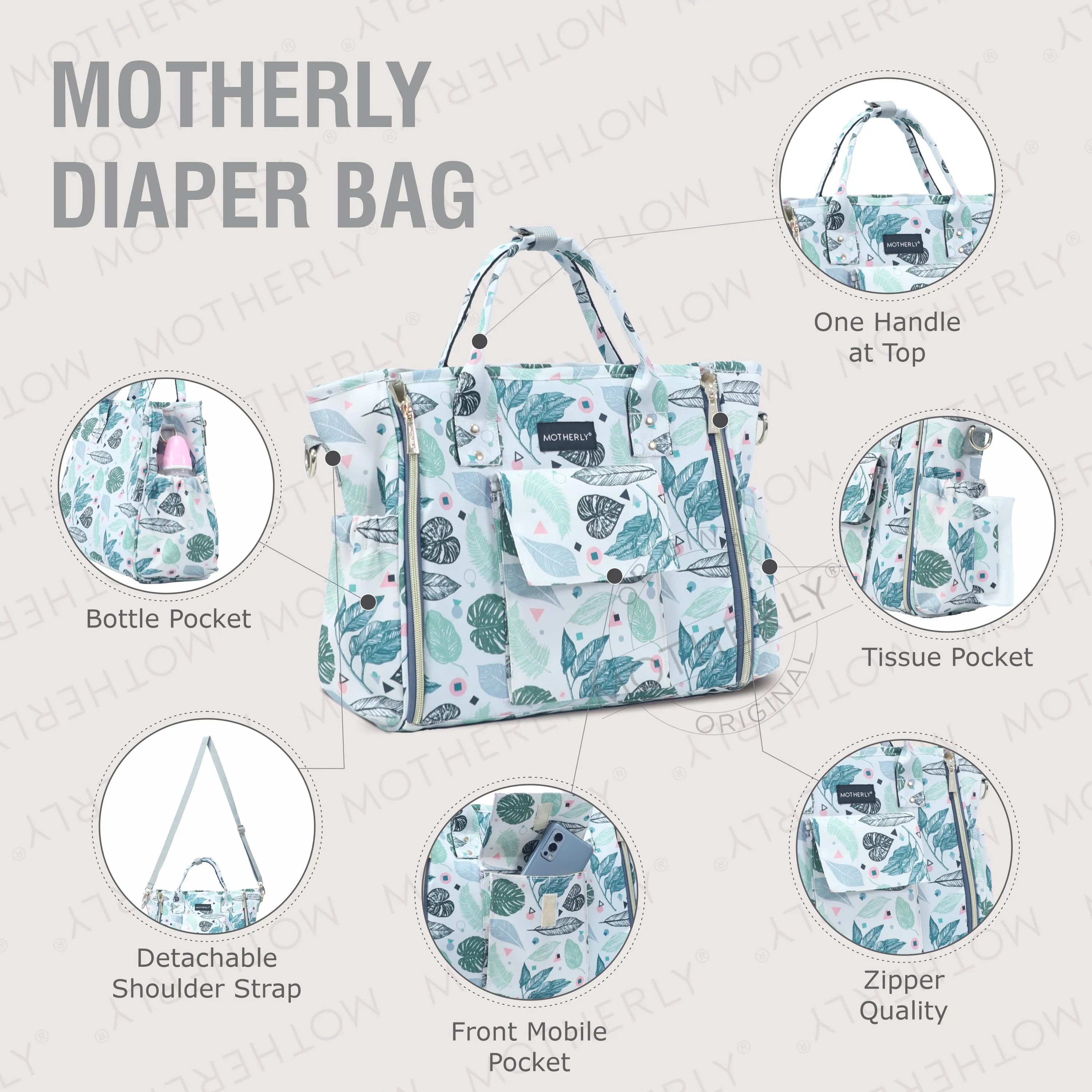 Motherly Womens Stylish Diaper Bag Mummy Bag Handbag