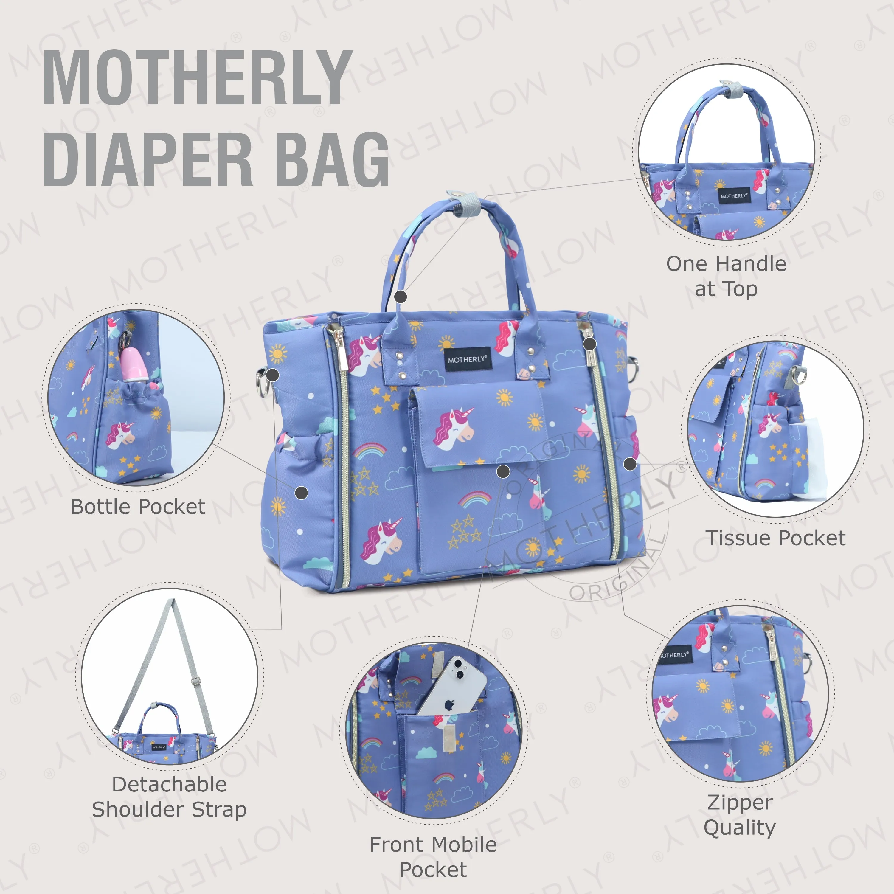 Motherly Womens Stylish Diaper Bag Mummy Bag Handbag