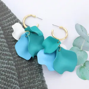 Multi-Color Petal Dangle Fun Fashion Earrings | Multi-Color Headshot Earrings | 638557