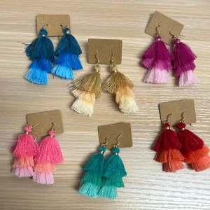 Multi Color Tassel Earring