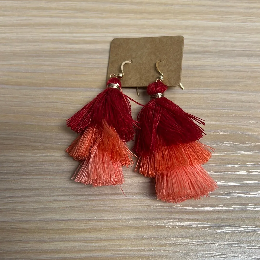 Multi Color Tassel Earring