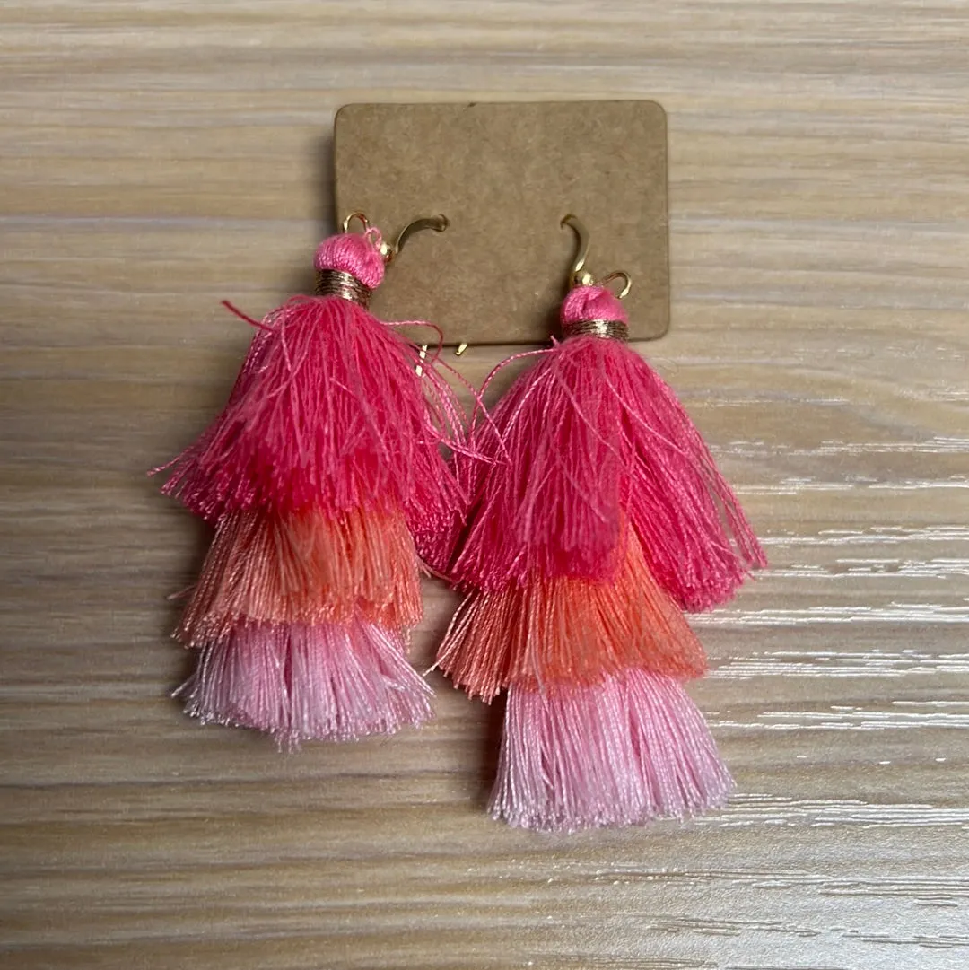 Multi Color Tassel Earring