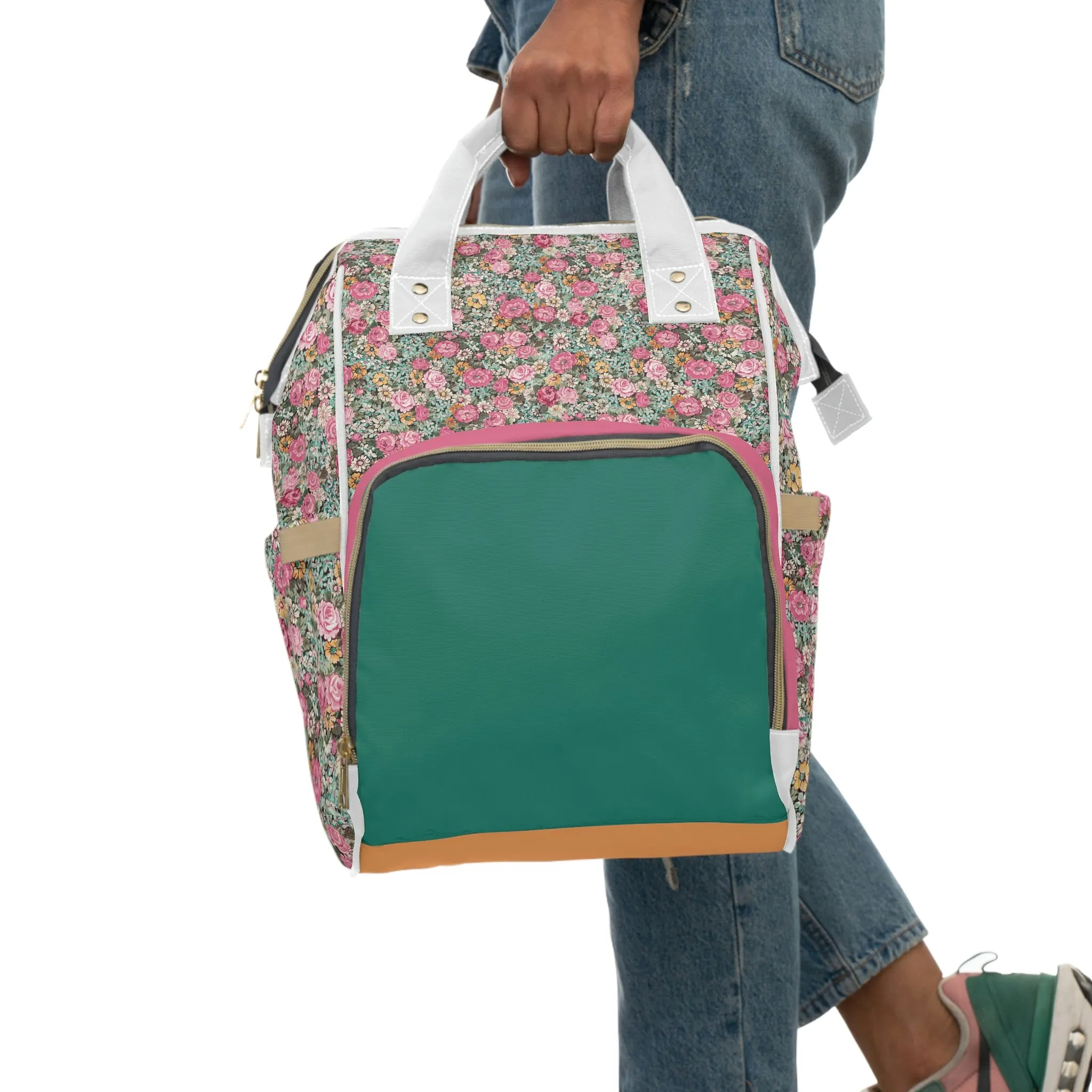 Multifunctional Diaper Backpack / Turquoise front