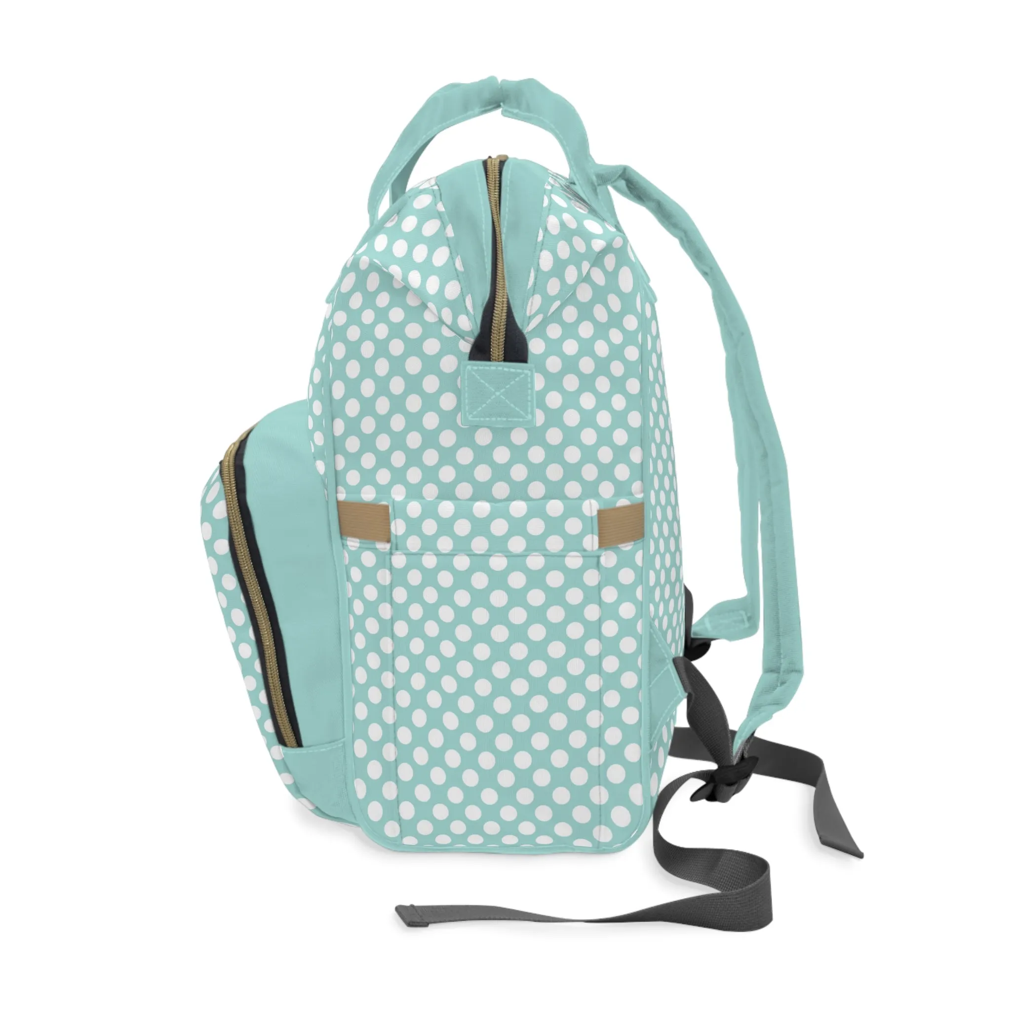 Multifunctional Polka Dot Diaper Backpack - Stylish and Practical Baby Bag for Busy Parents