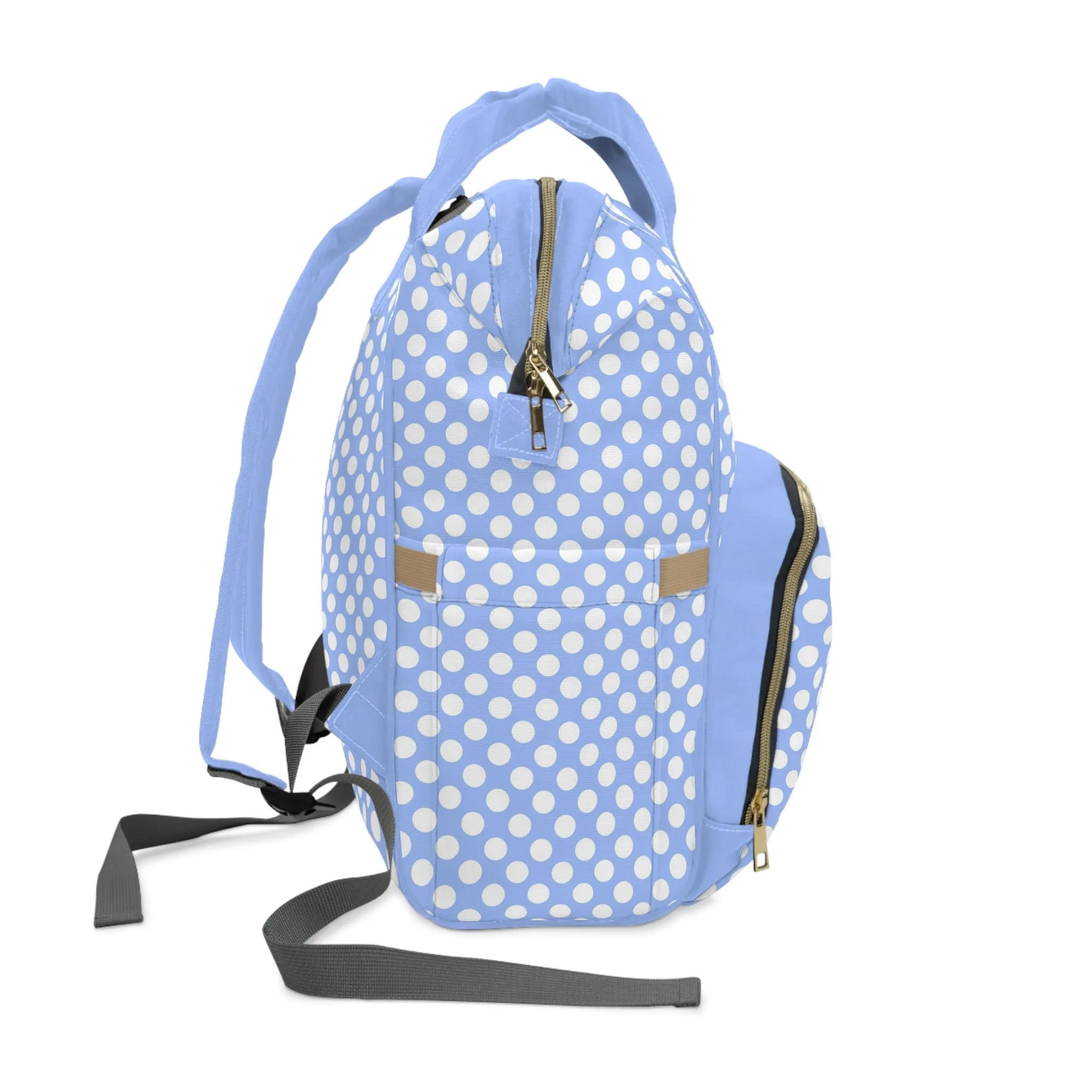 Multifunctional Polka Dot Diaper Backpack - Stylish and Practical Baby Bag for Busy Parents